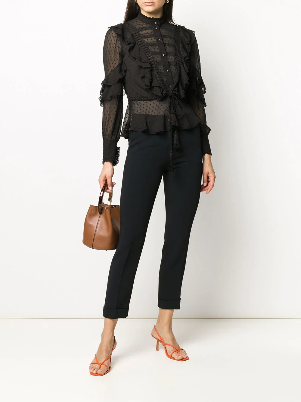 sheer ruffled blouse - 2