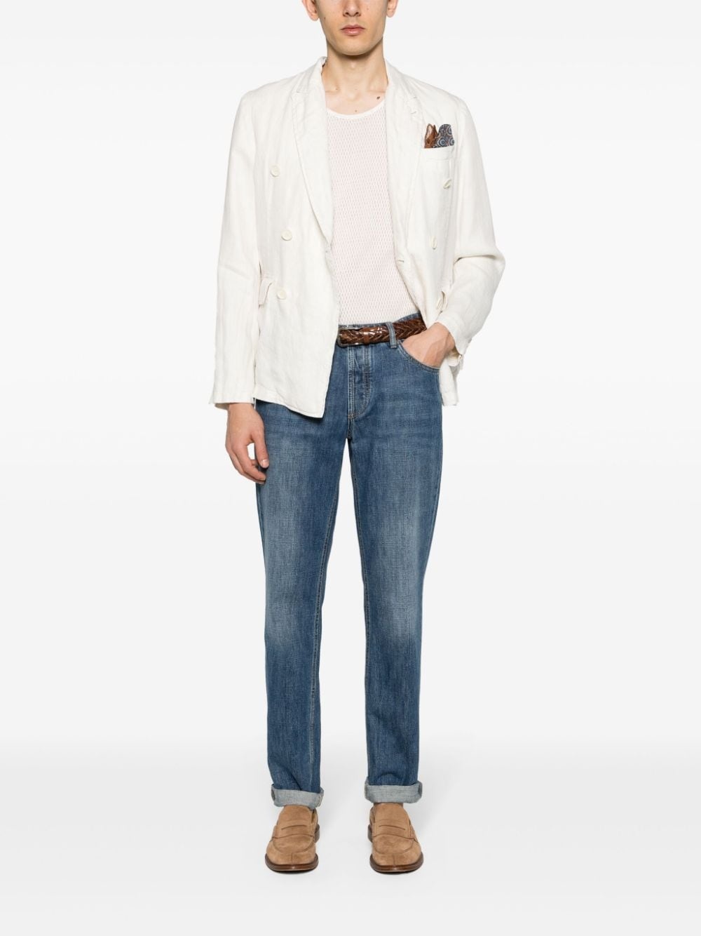 peak-lapels double-breasted blazer - 2
