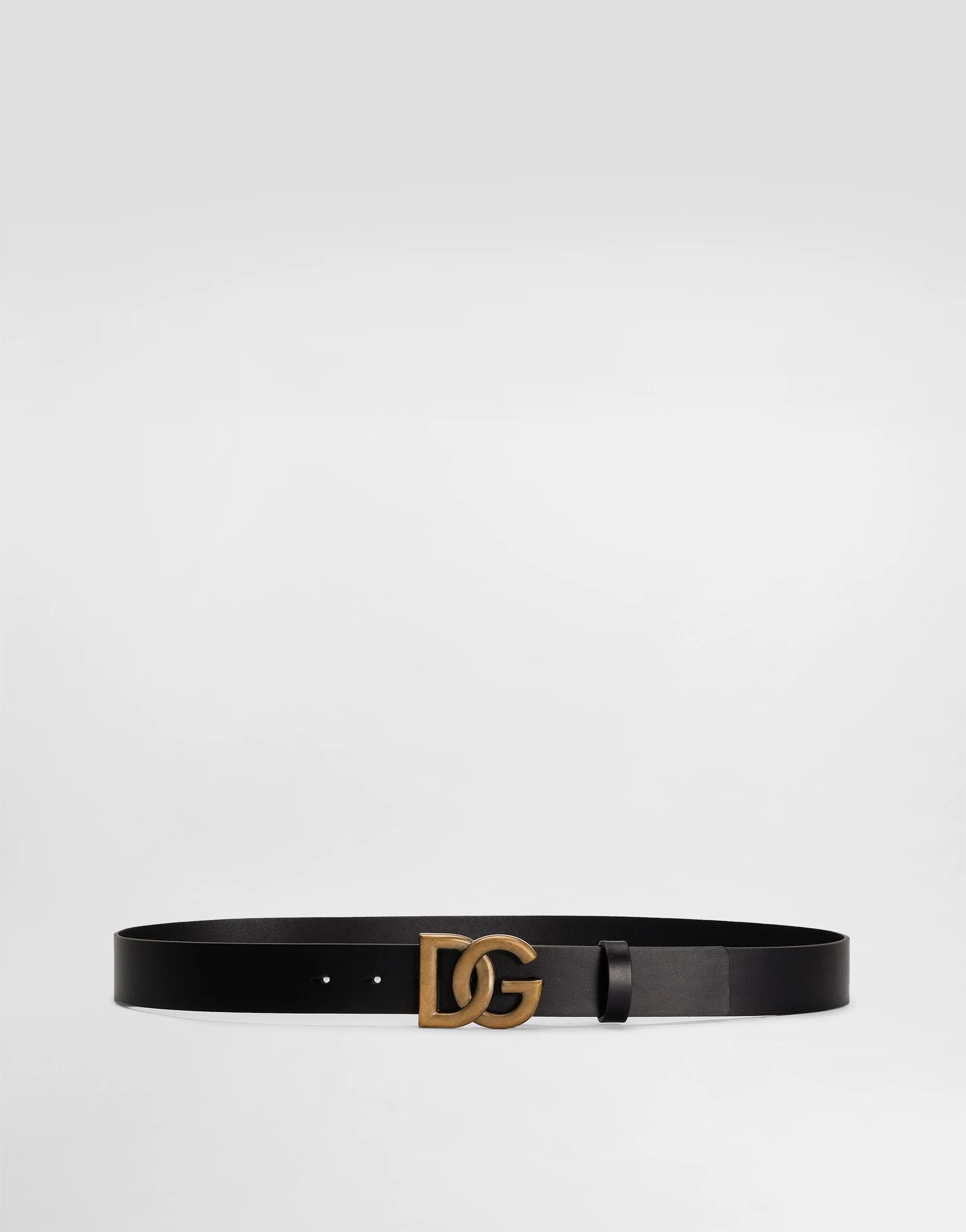 Lux leather belt with crossover DG logo buckle - 1