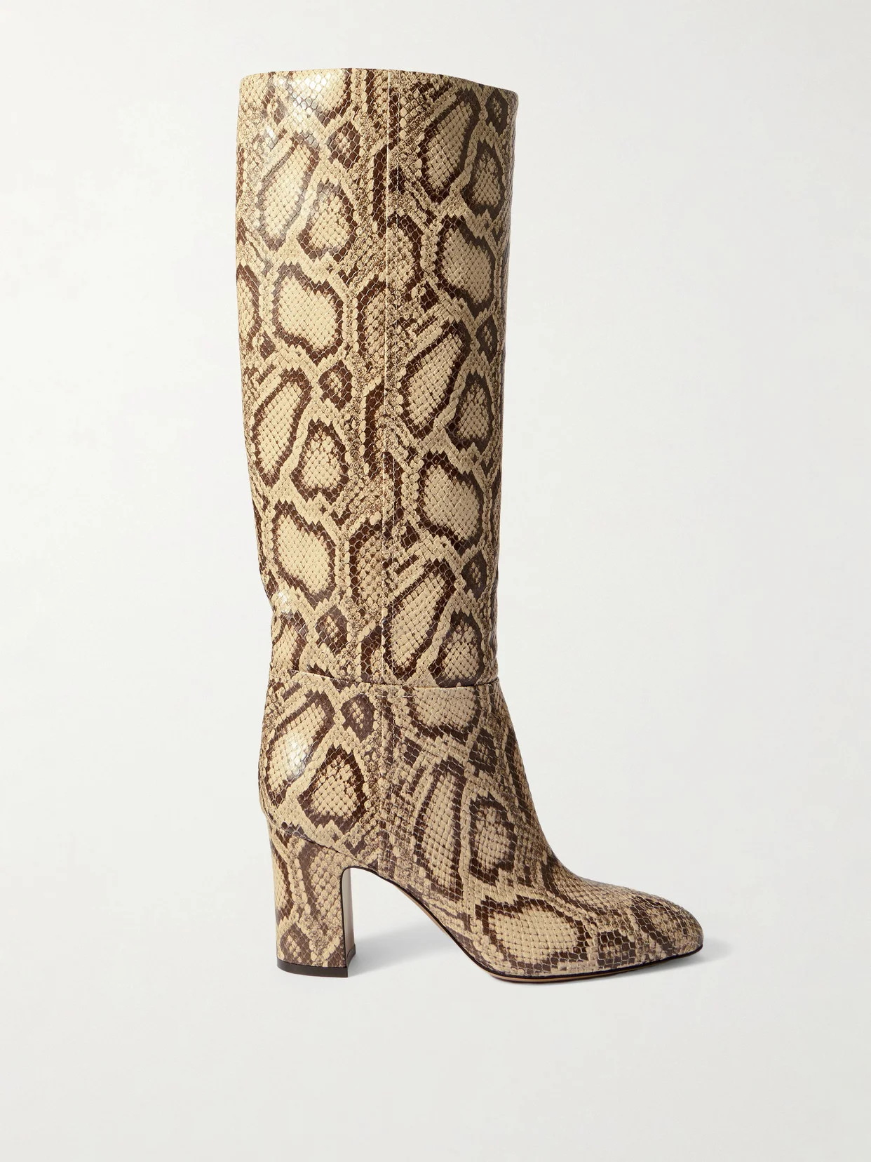 Lavinia Snake-effect Leather Knee-boots - 1