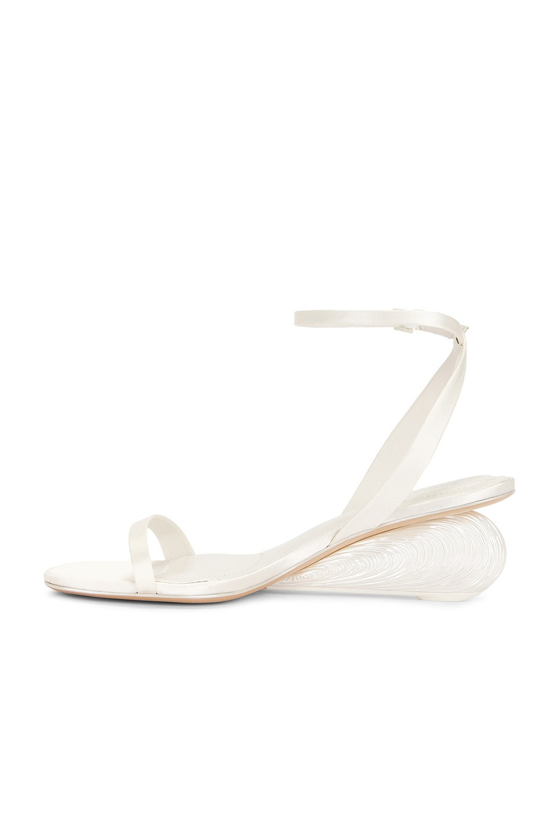 SIMKHAI Bridget Satin Oyster Shell Wedge Sandal outlook