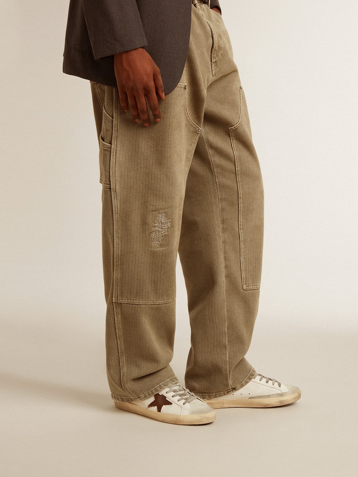 Bio-based Super-Star with canvas star and dark brown leather heel tab - 3