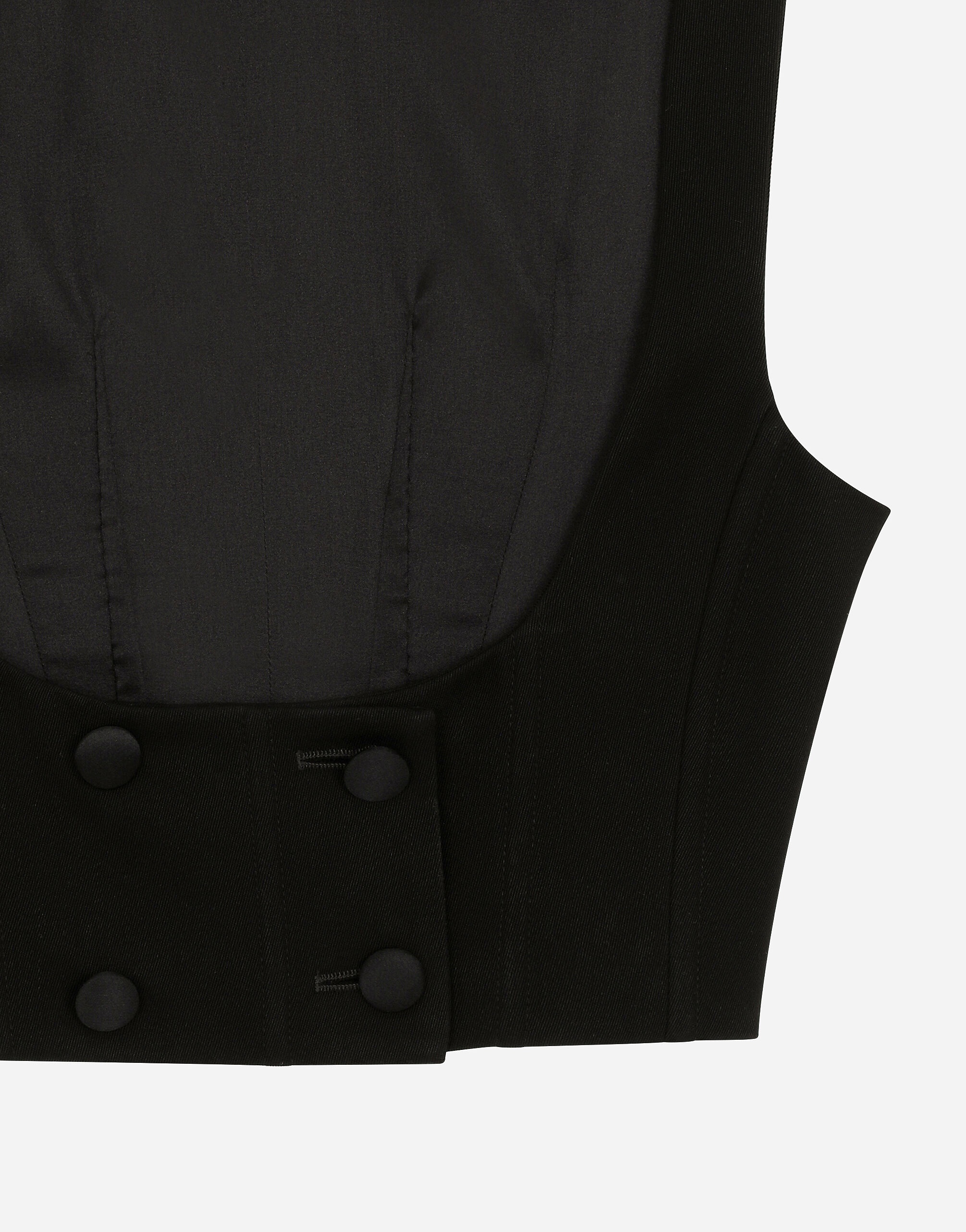 Double-breasted wool waistcoat with round neck - 7