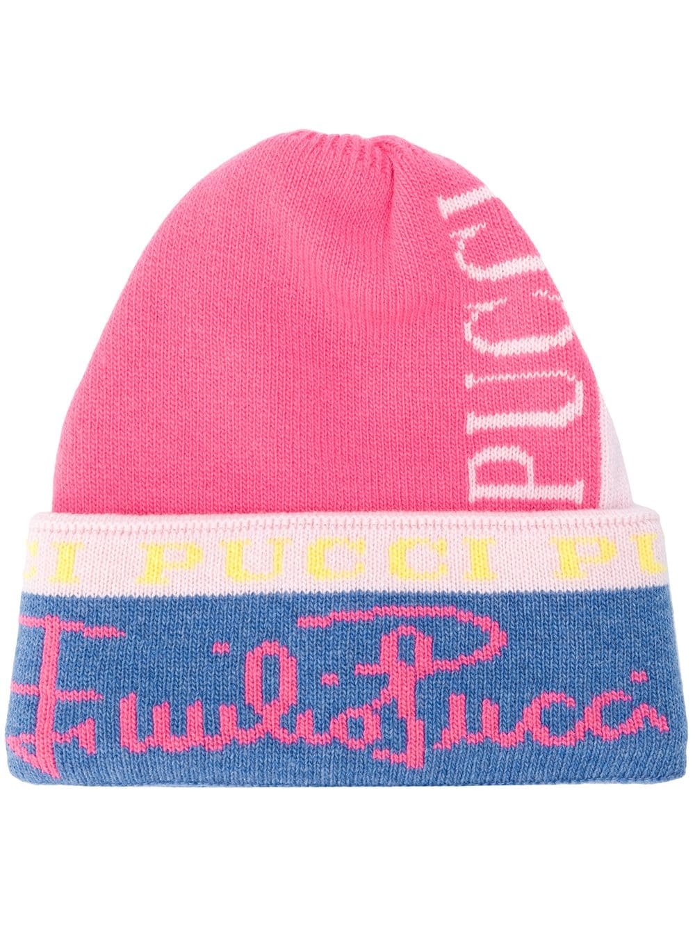 logo intarsia beanie - 1