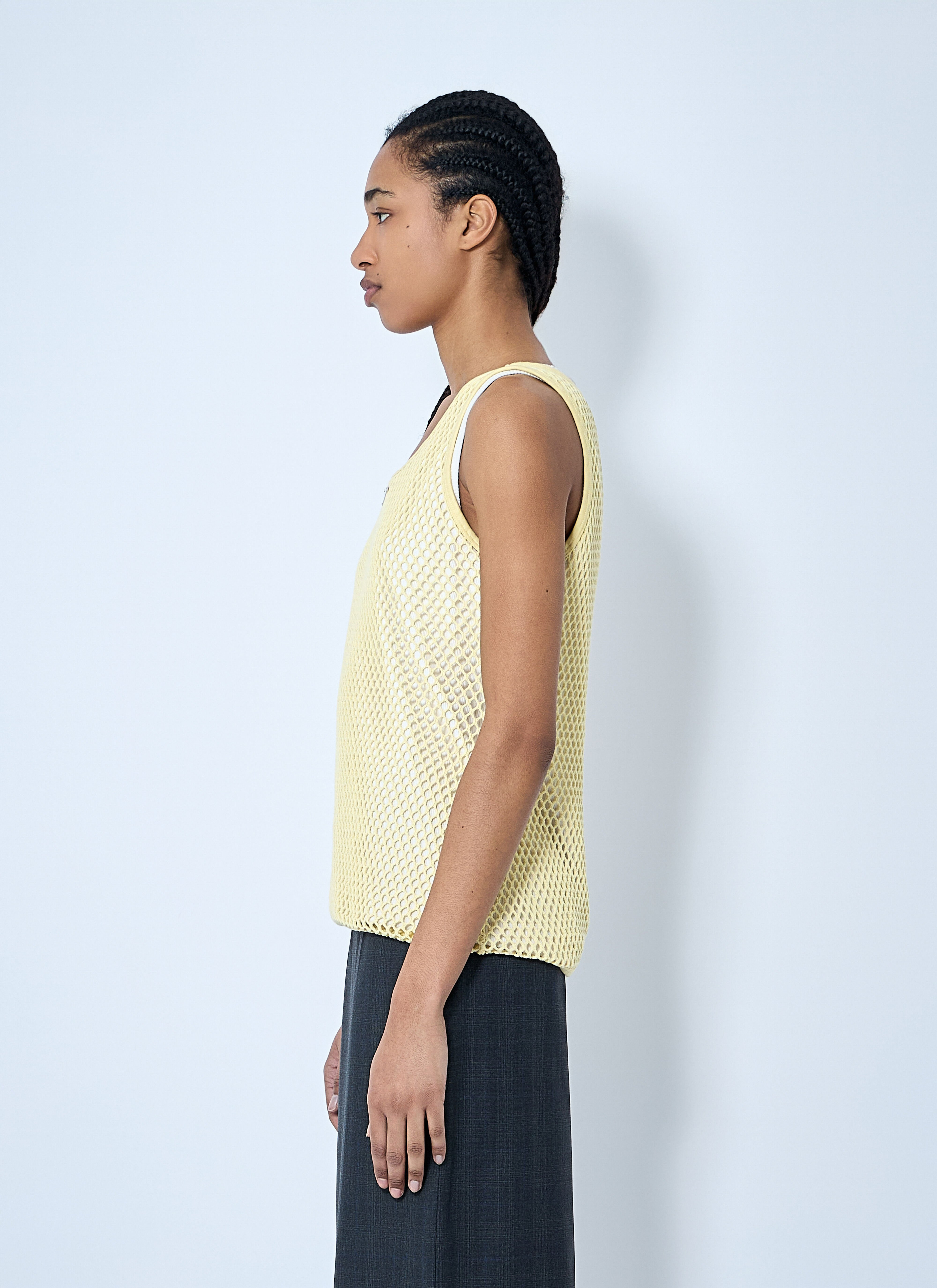 Logo Plaque Open- Knit Tank Top - 3