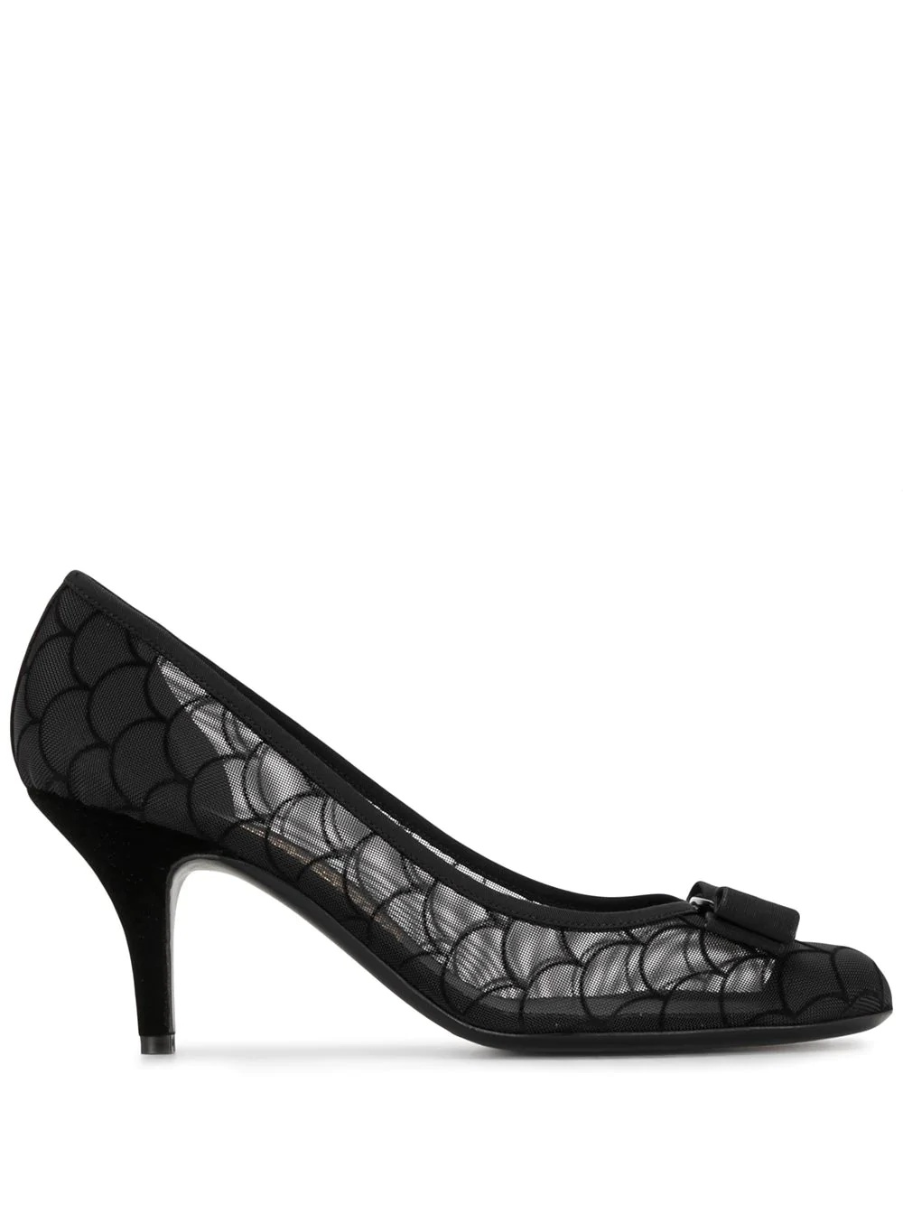 Vara bow sheer scalloped pumps - 1