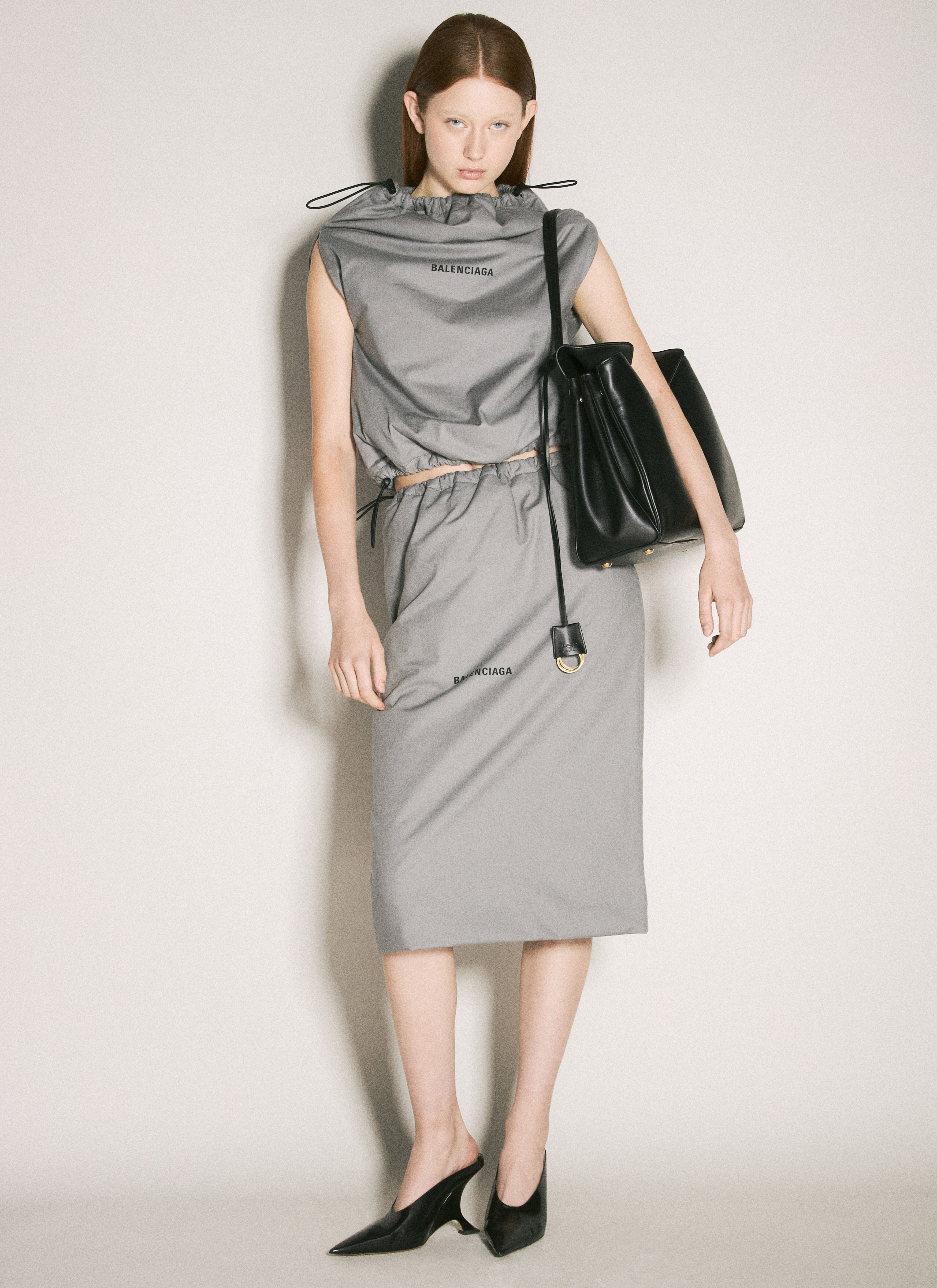 【関税&送料込】Balenciaga Light Brown Silver Maxi Skirt Wit BALENCIAGA | Tiered Maxi Skirt | Women | Lane Crawford