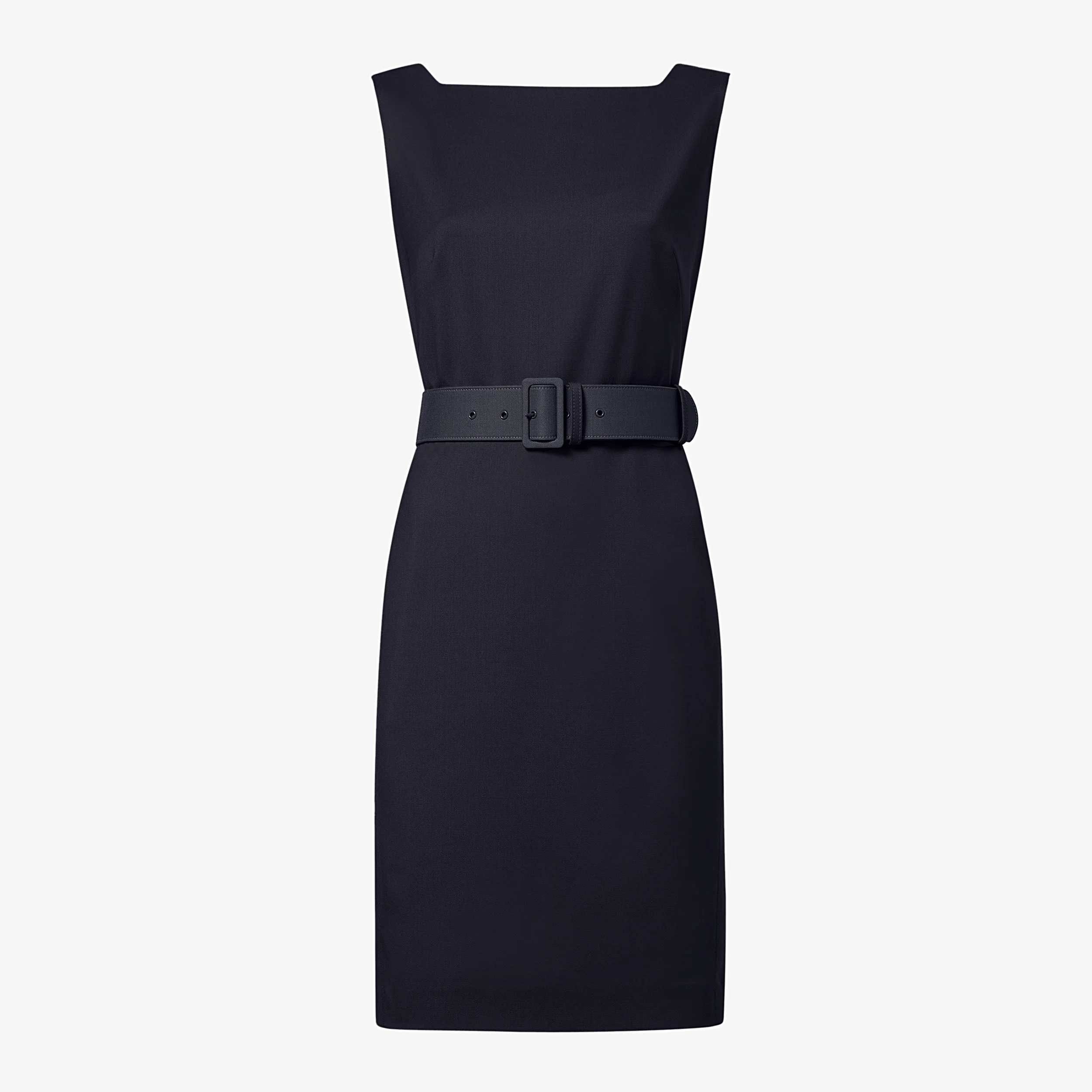 Cynthia Belted Dress - Italian Wool Twill - 1