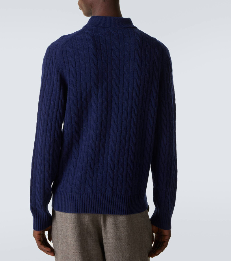 Cable-knit cashmere polo sweater 4