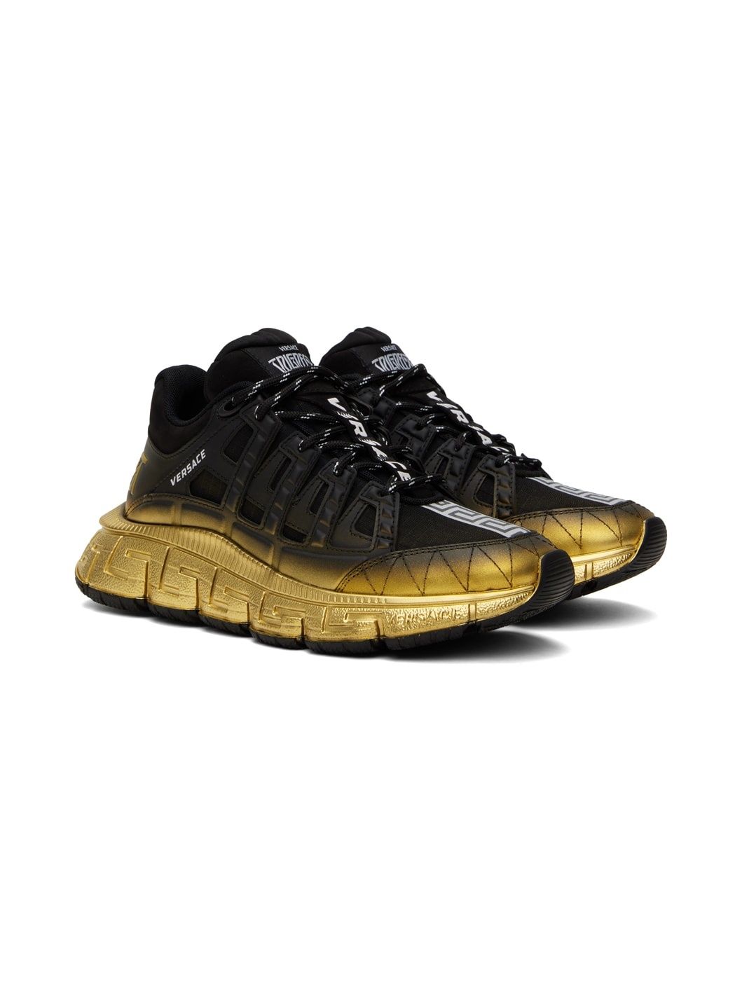 Black & Gold Trigreca Sneakers - 4
