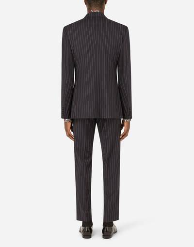 Dolce & Gabbana Double-breasted pinstripe stretch wool Sicily-fit suit outlook