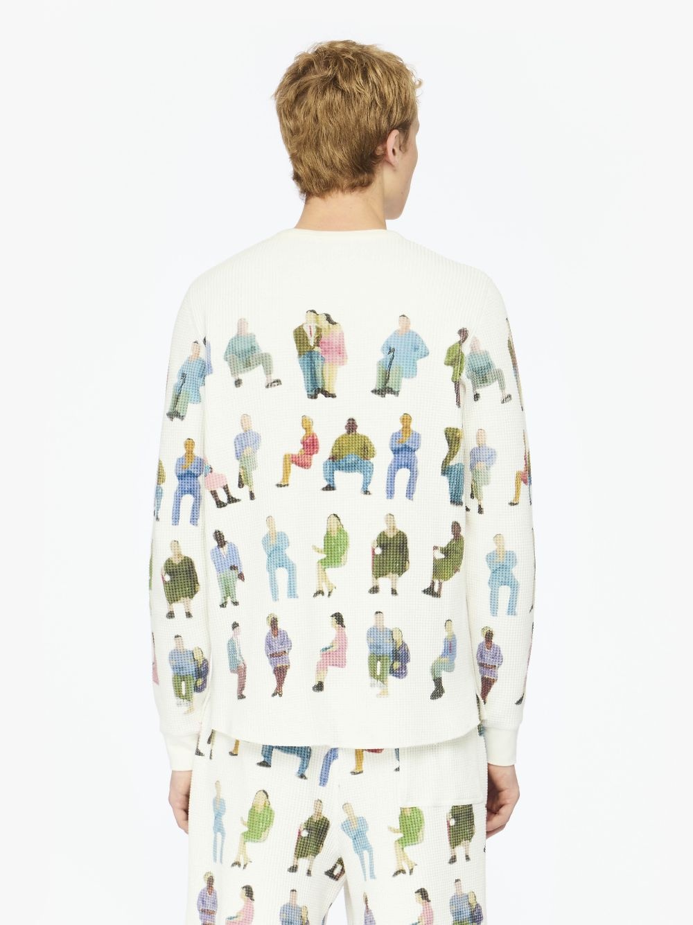 PRINTED WAFFLE HENLEY TOP - 3