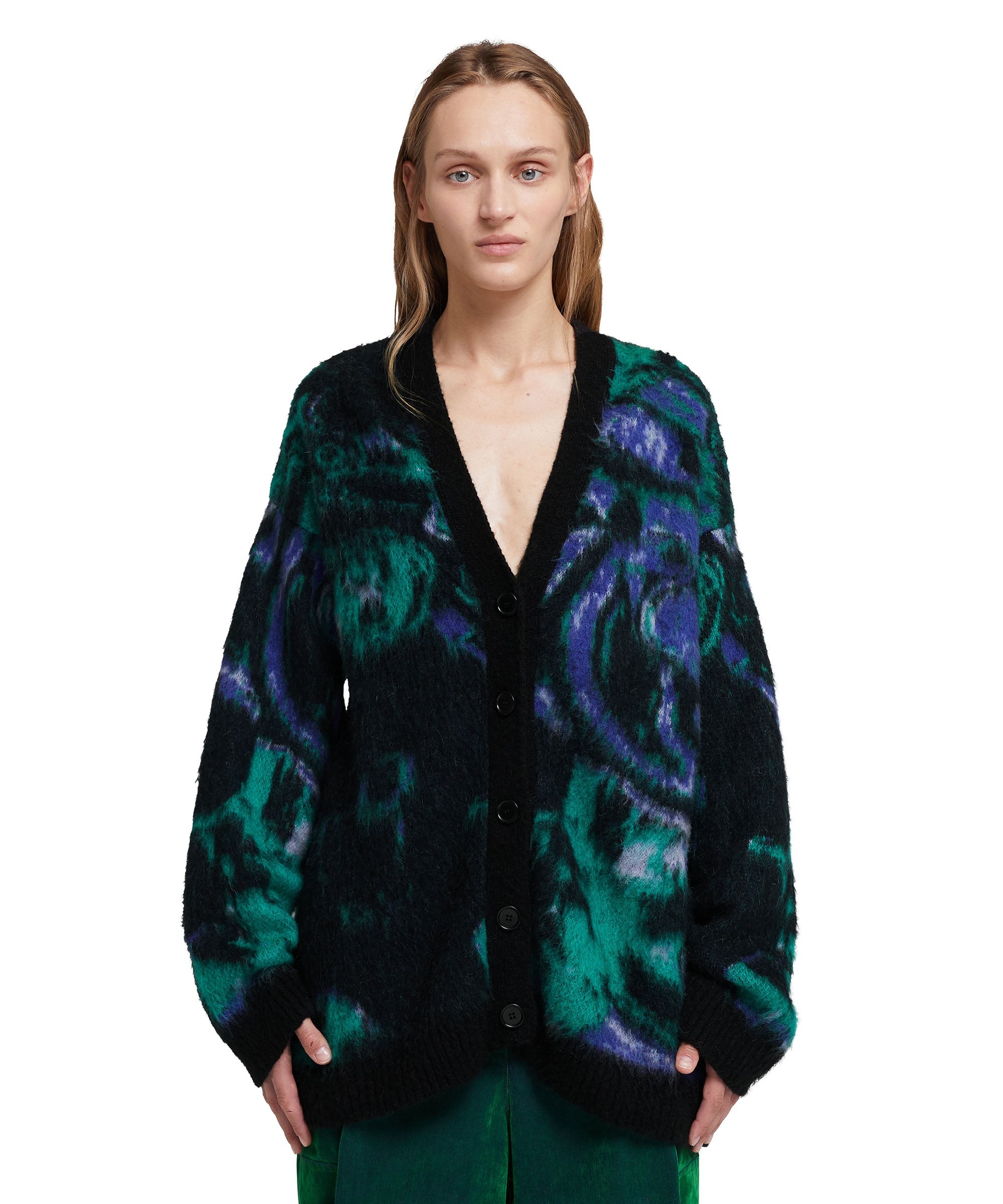 V-neck cardigan with "Magma" print - 2