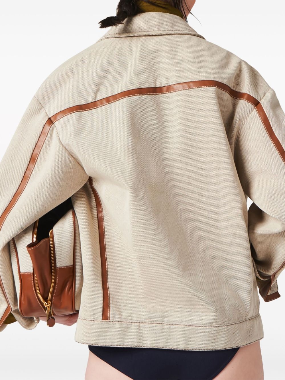 ブルゾン Miu Miu Giubbino Sapphire Blue Chambray Blouson Jacket | Miu Miu