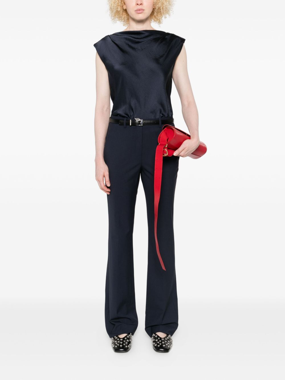 cowl-neck sleeveless top - 2