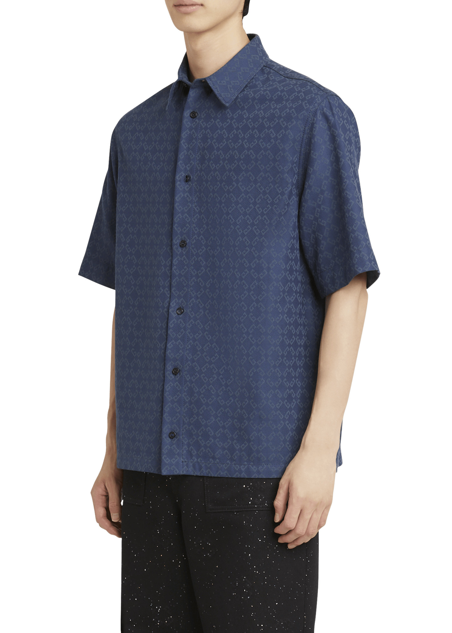 Men's Monogram Jacquard Denim Shirt - 4