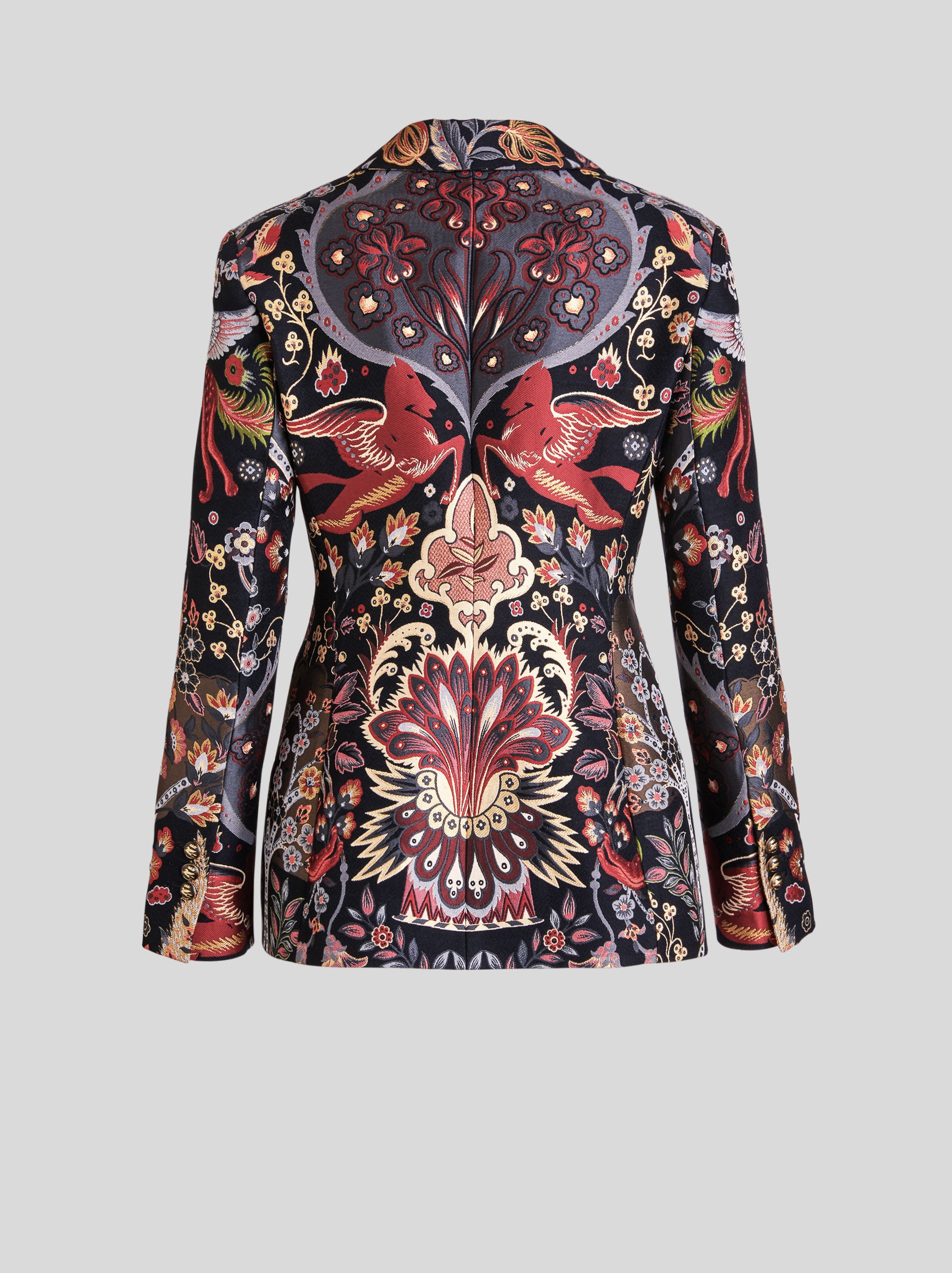 JACQUARD JACKET WITH FLORAL PATTERN AND PEGASO - 6
