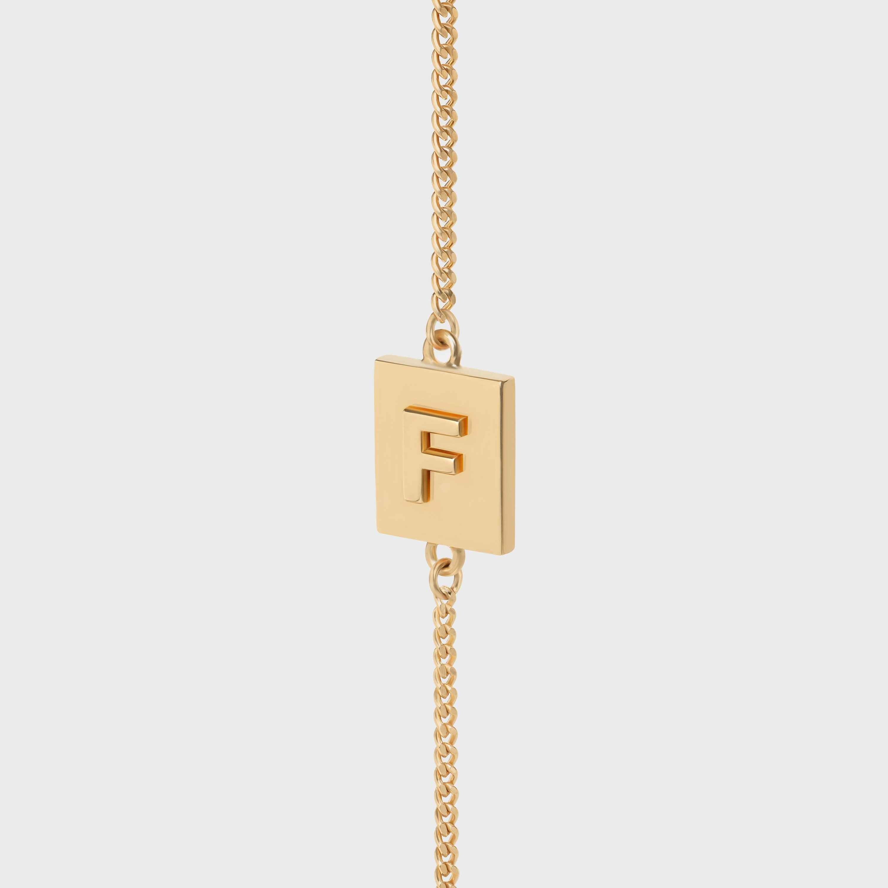 Alphabet F Bracelet in Brass with Gold Finish - 1