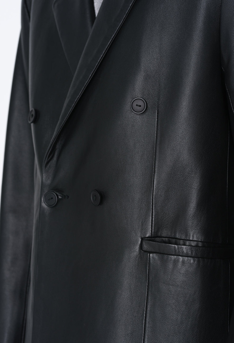 LEATHER DOUBLE BREASTED BLAZER 10