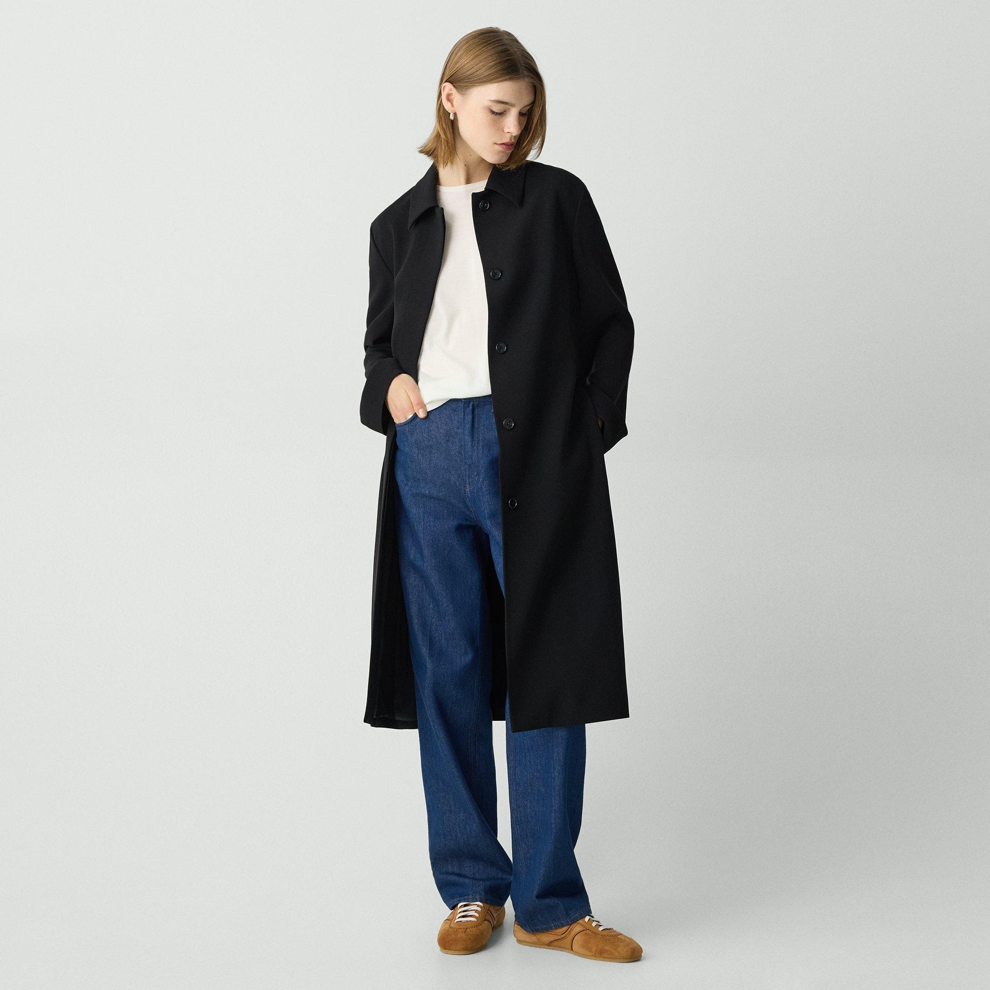 Slim Car Coat in Admiral Crepe - 2