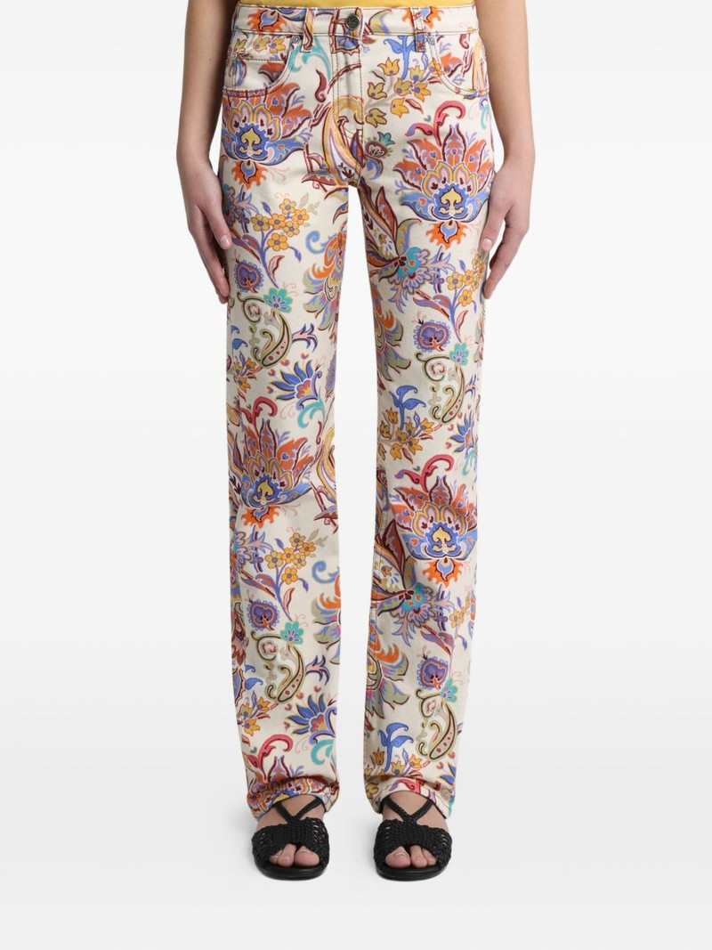 Etro floral-print straight jeans outlook