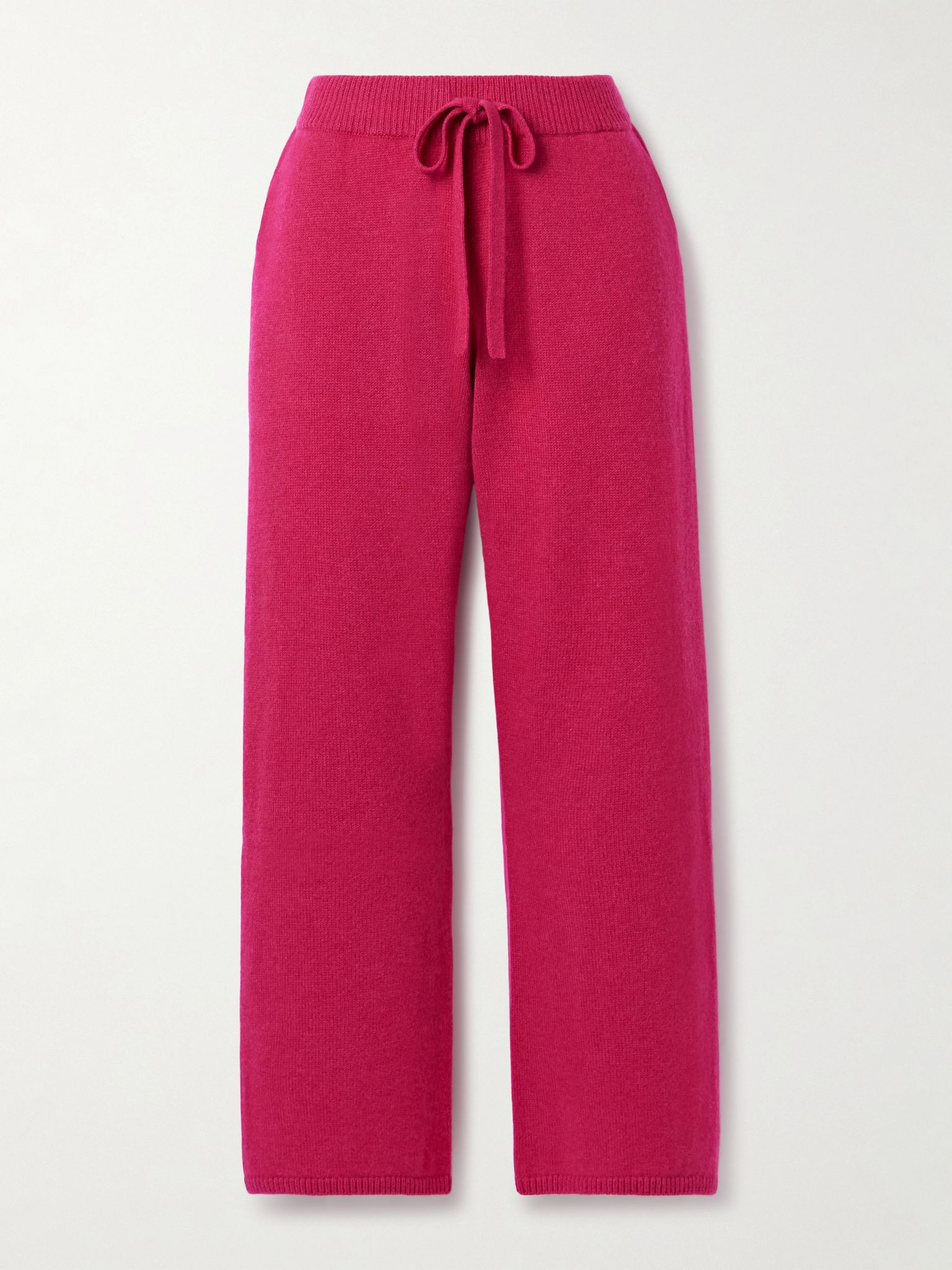 Cashmere wide-leg track pants Fuchsia - 1