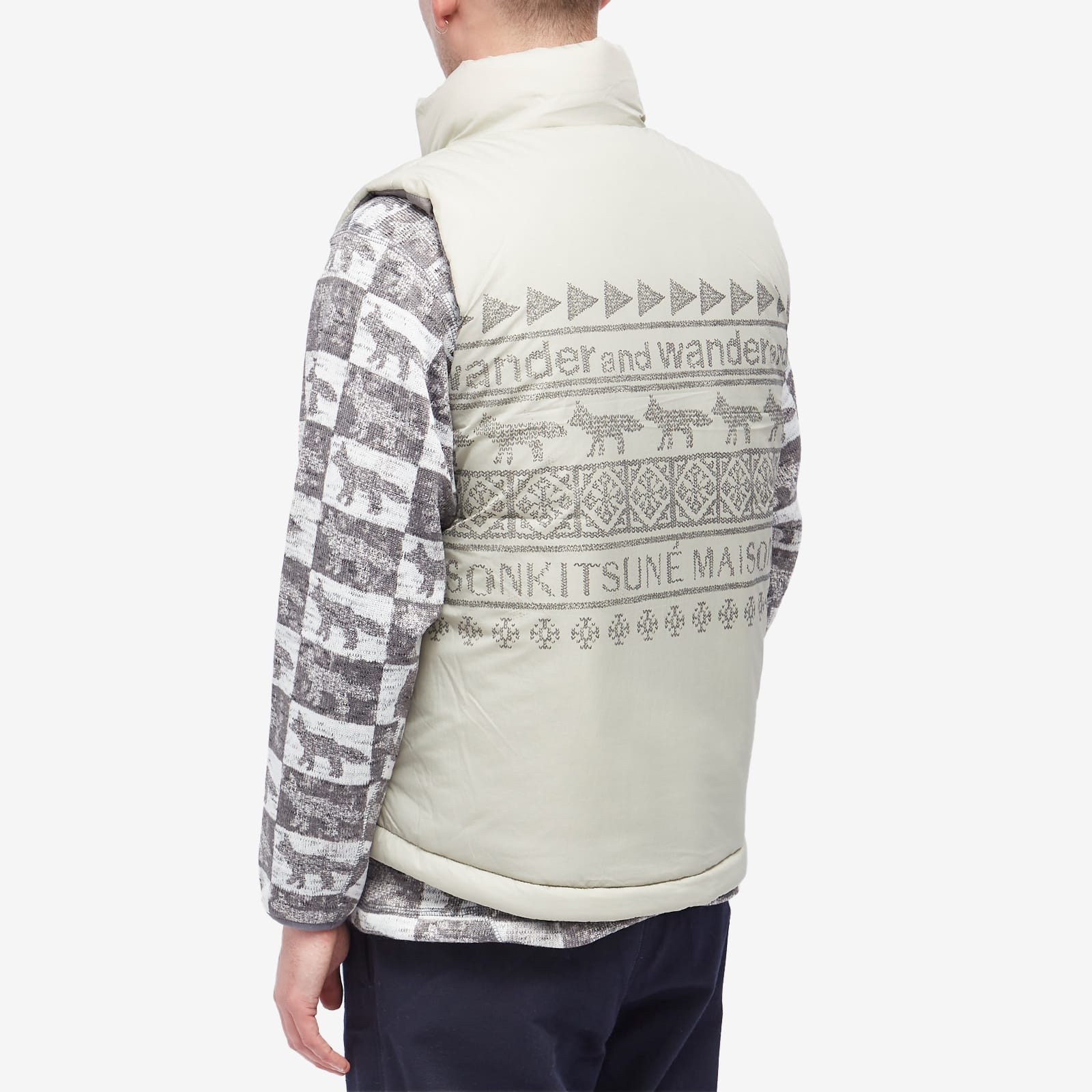 and wander x Maison Kitsune Nordic Border Insulation Vest - 3