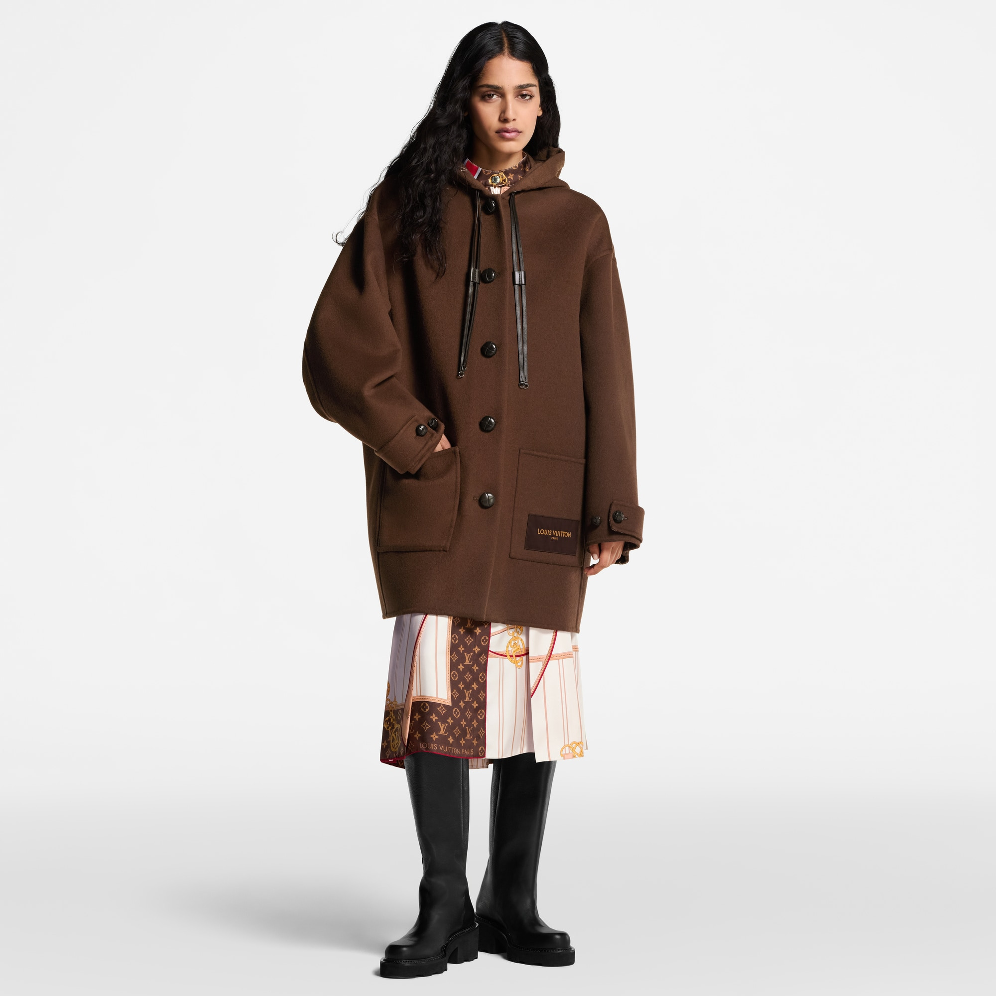 Hooded Button-Up Coat - 6
