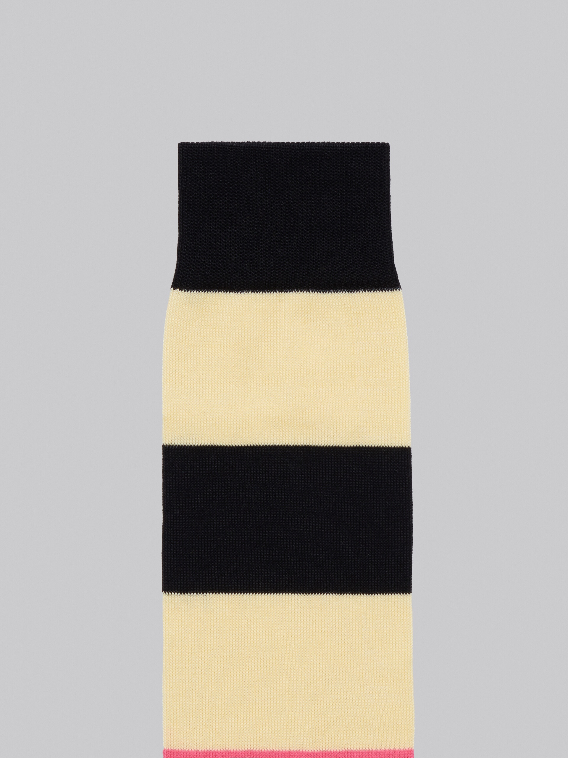 YELLOW COTTON AND NYLON SOCKS WITH MULTICOLOUR STRIPES - 3