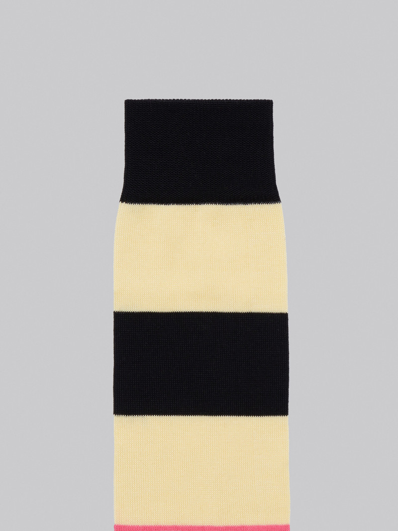 YELLOW COTTON AND NYLON SOCKS WITH MULTICOLOUR STRIPES 3