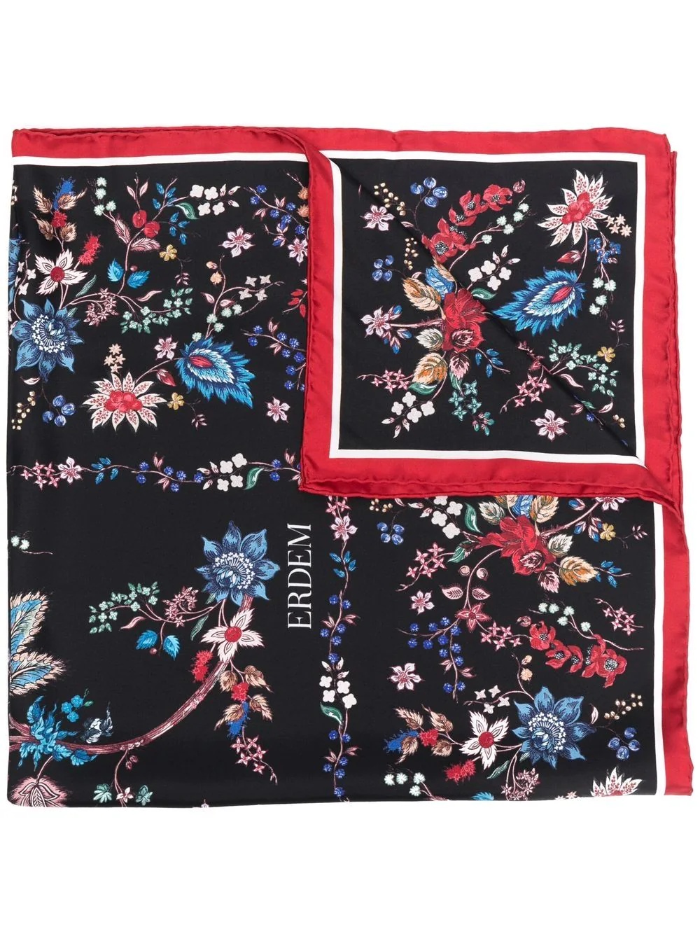 silk floral print scarf - 1