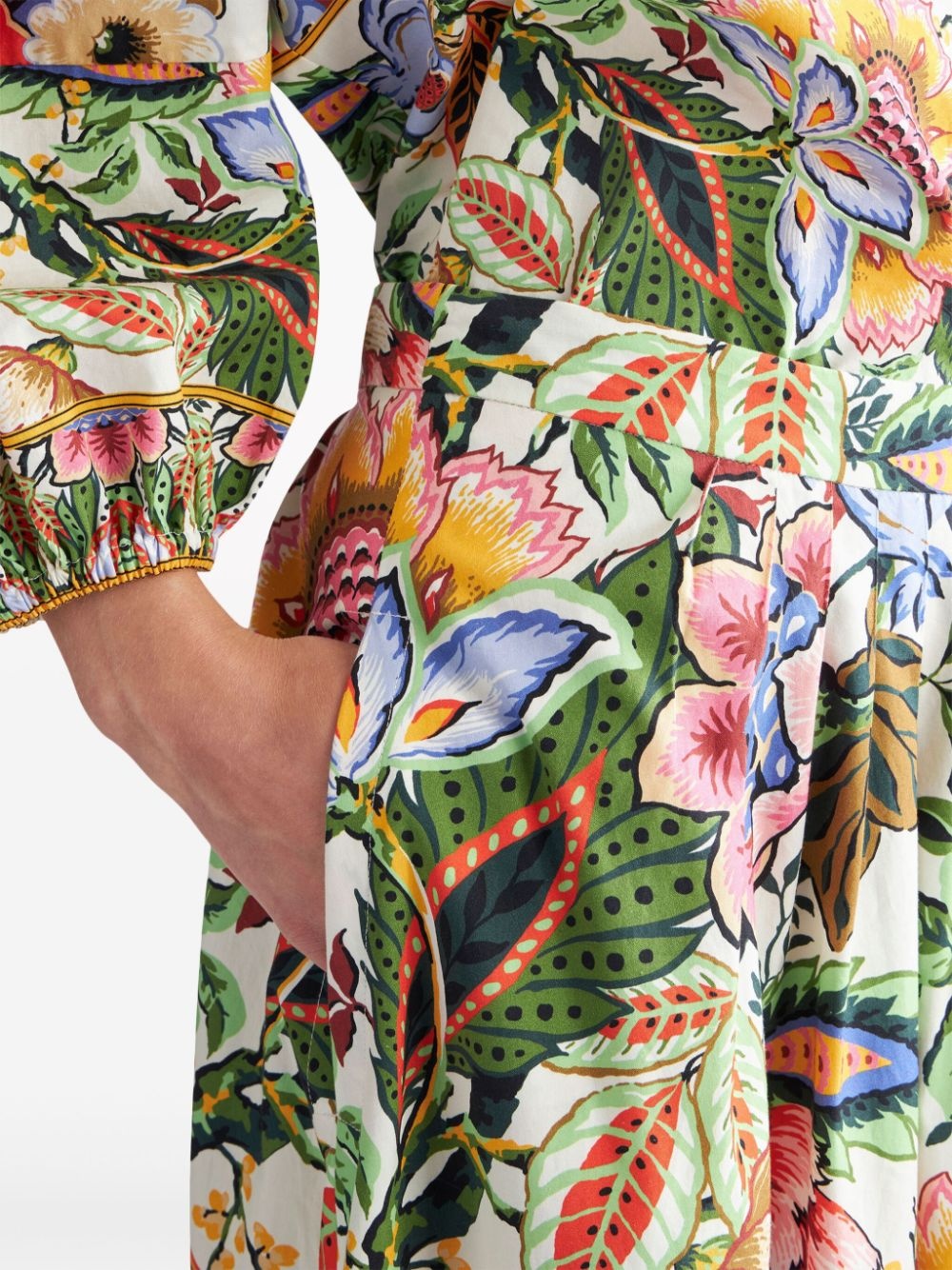 floral-print pleated midi skirt - 5