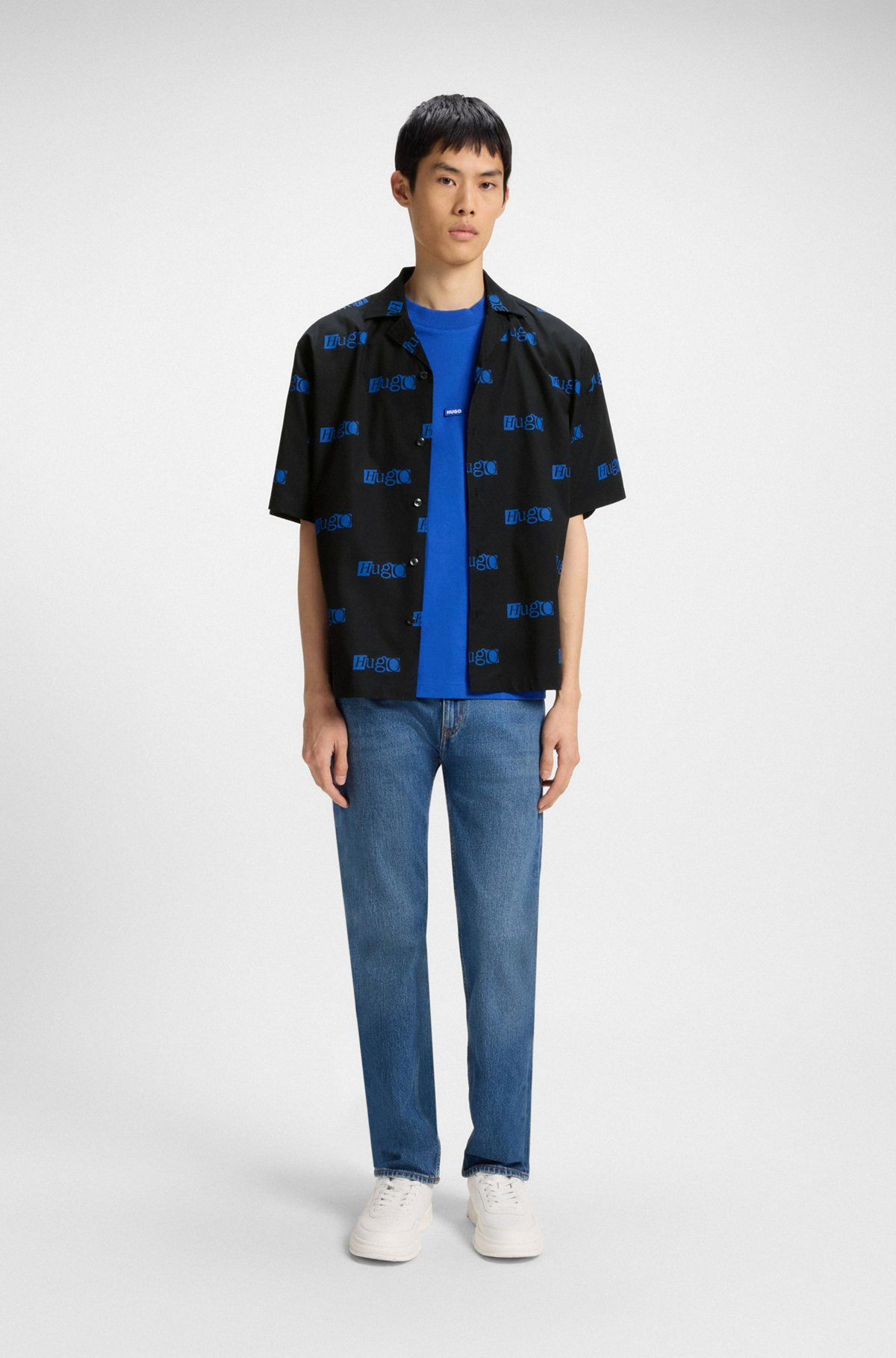 RELAXED-FIT SHORTS IN PRINTED COTTON POPLIN - 4