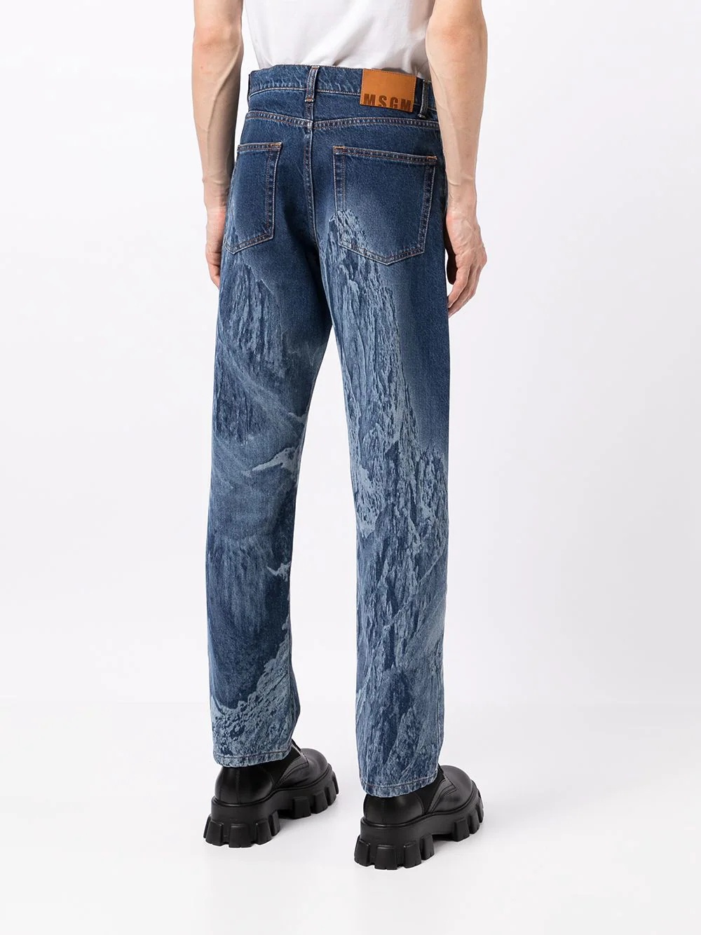 mountain-print straight-leg jeans - 4