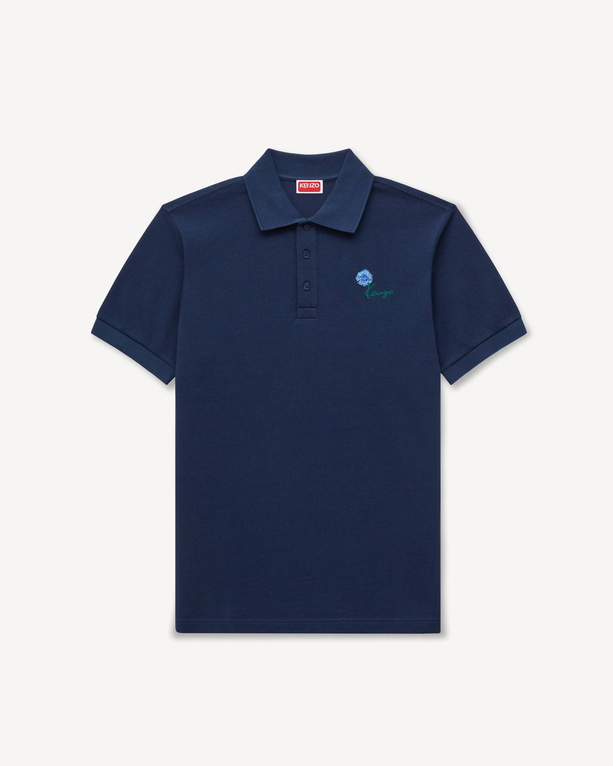 'KENZO Tulip' embroidered slim polo in cotton - 1