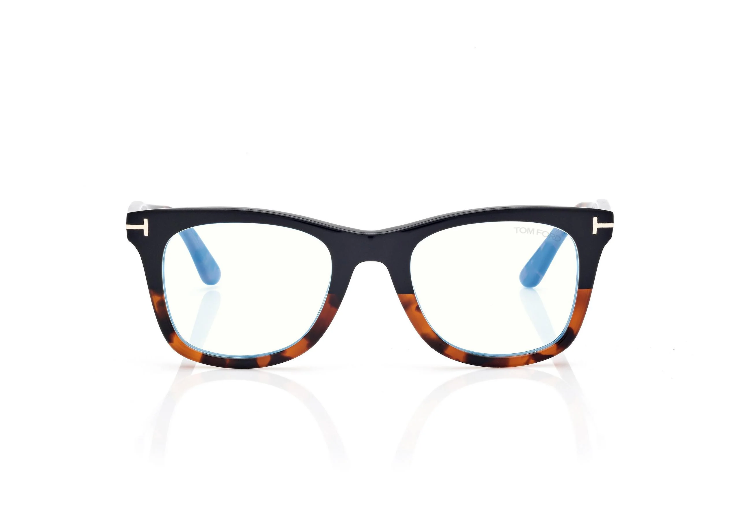 BLUE BLOCK SQUARE OPTICALS WITH CLIP ON SUNGLASSES - 1