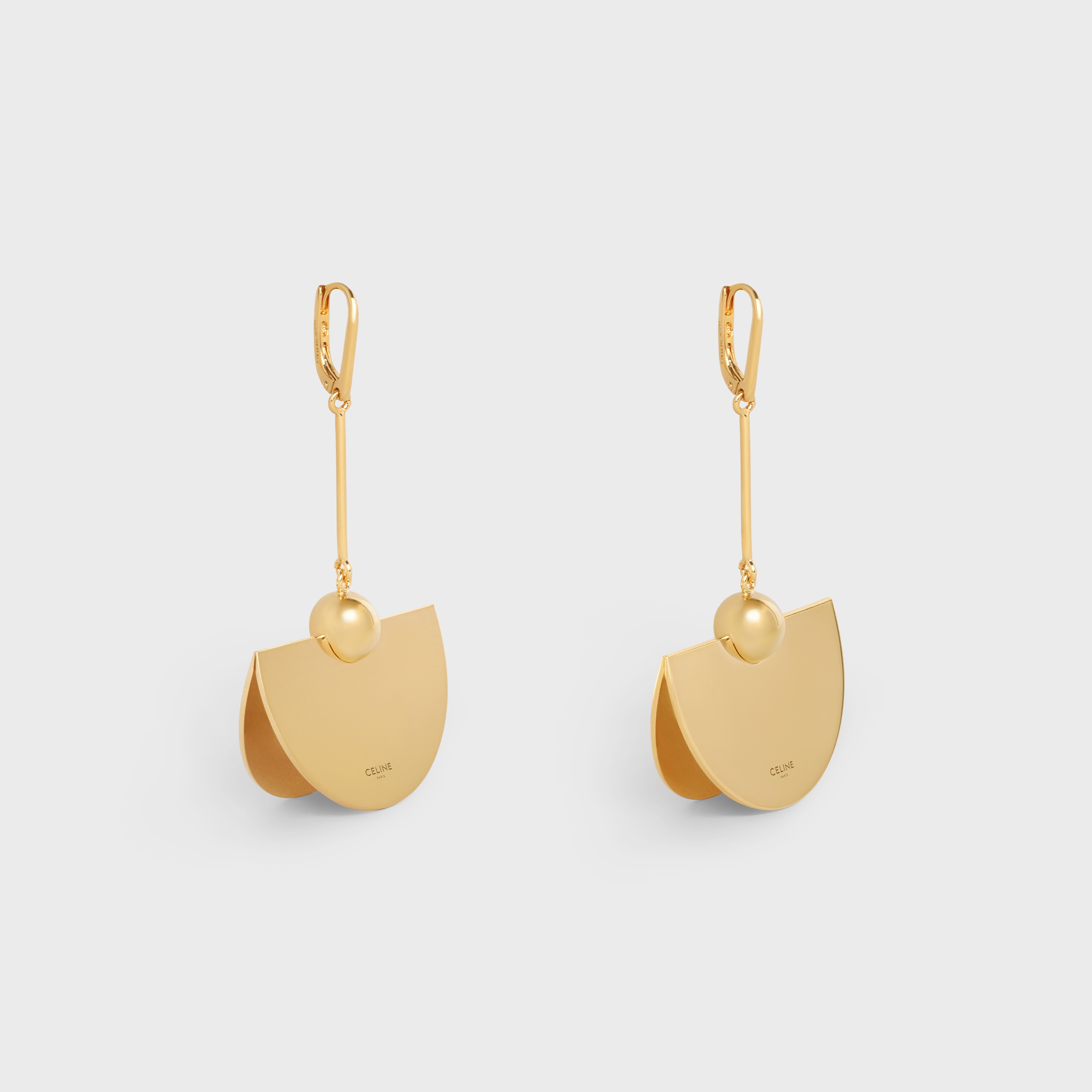 GRANDS VOLUMES CELINE FOLDED EARRINGS IN BRASS WITH GOLD FINISH - 2