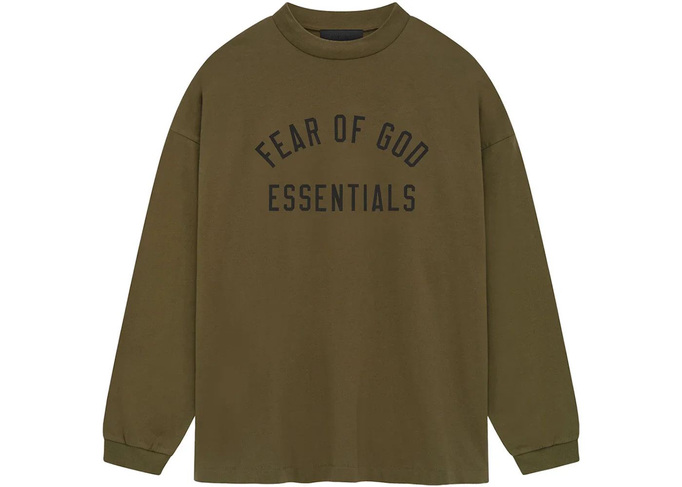 Fear of God Essentials Jersey Long Sleeve Tee Olive - 1