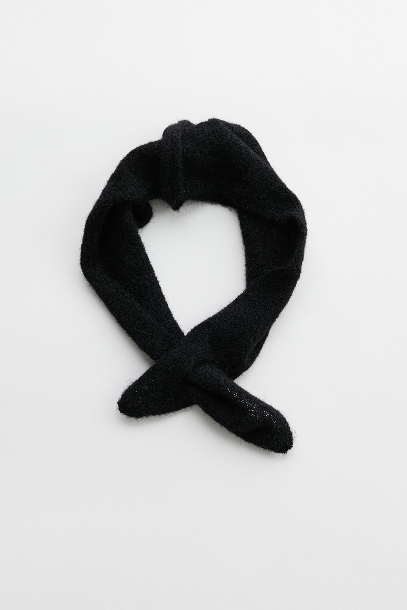 Miniature Scarf Black Fuzzy Alpaca - 2