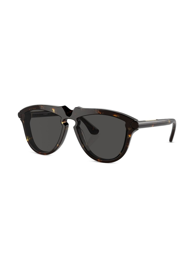 Burberry tortoiseshell-effect round-frame sunglasses outlook