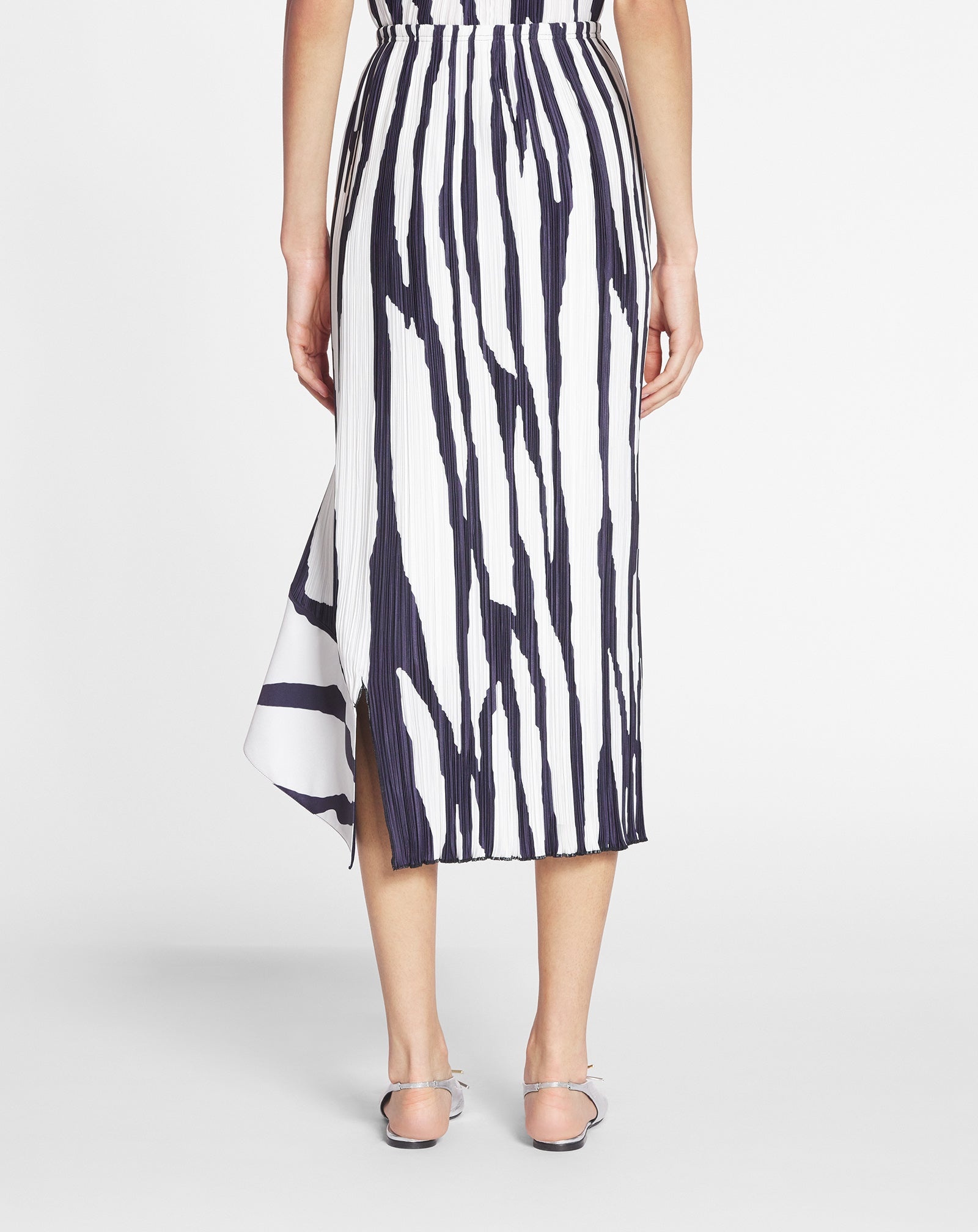 PRINTED PLEATED MIDI SKIRT - 4