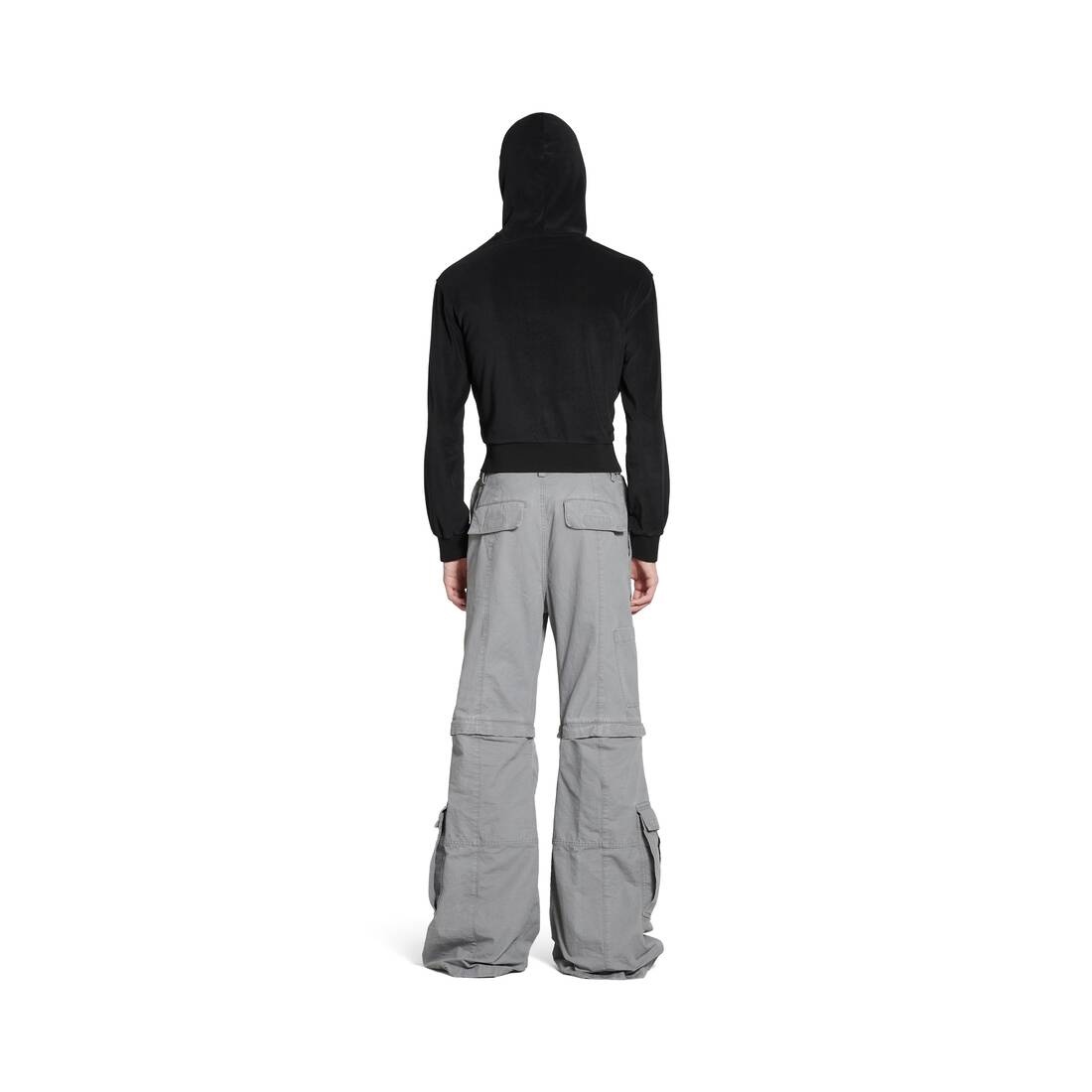 Men's Flared Cargo Pants in Grey - 4