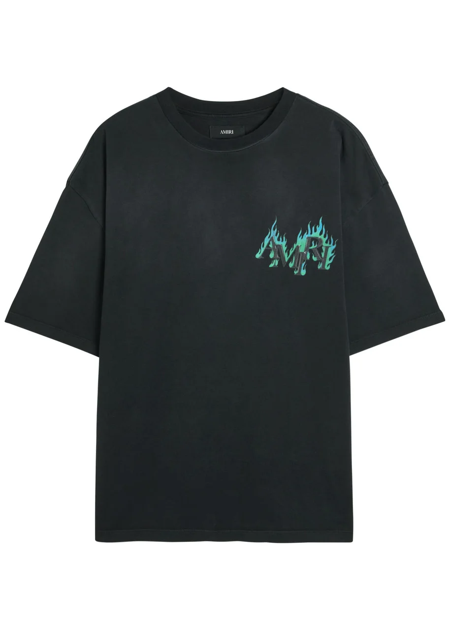 Amiri Flames Printed Cotton T-shirt - 1