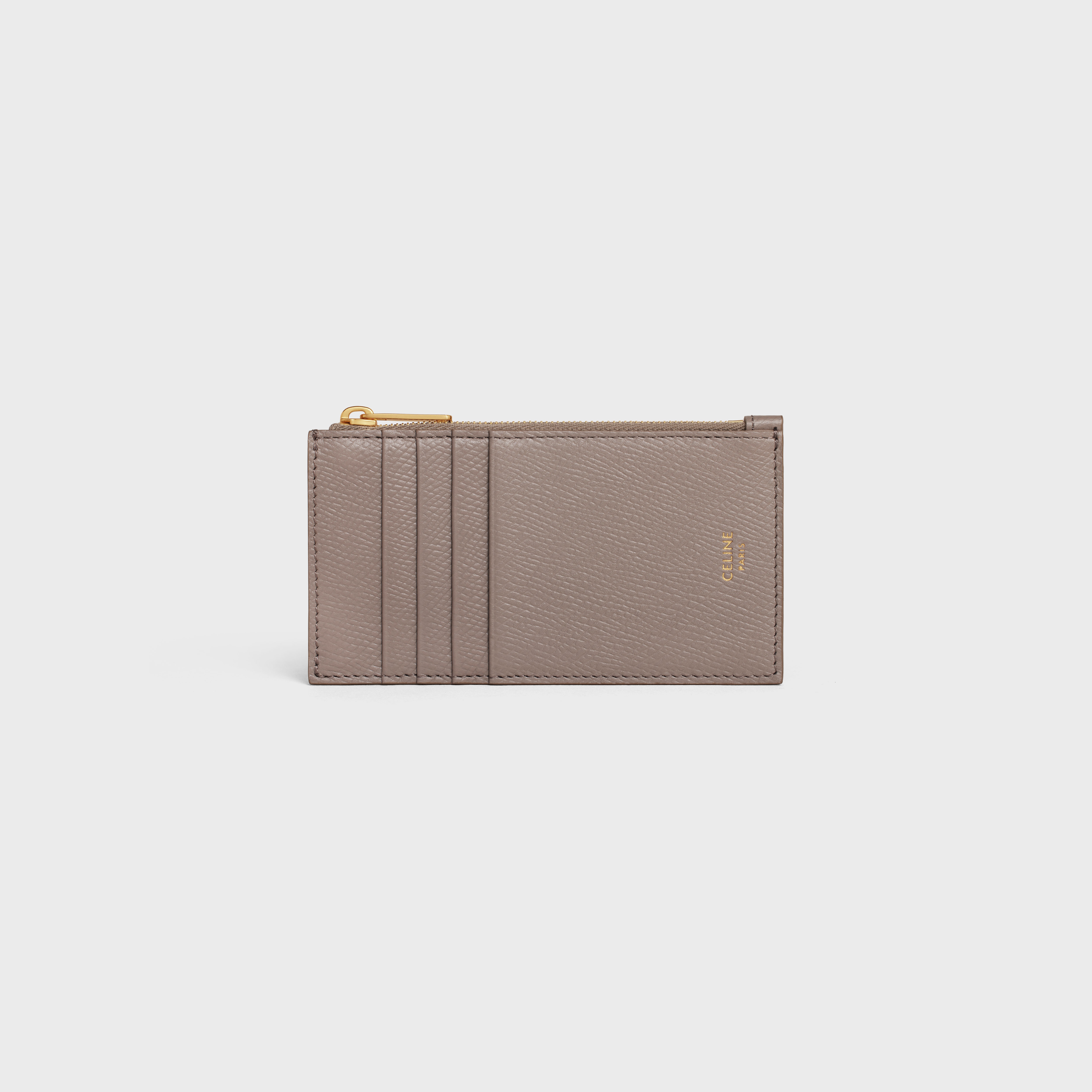 COMPACT ZIPPED WALLET CUIR TRIOMPHE IN SMOOTH CALFSKIN