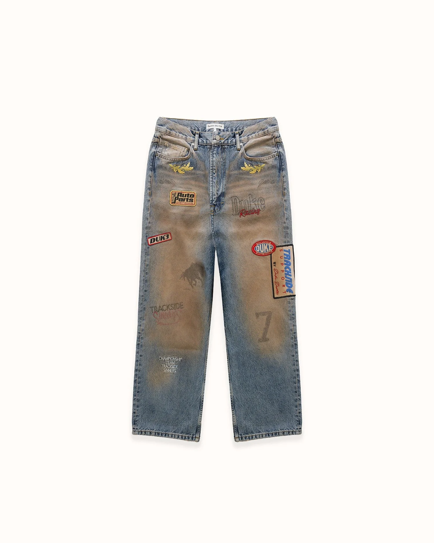 DR4 Trackside Washed Denim Blue Jeans - 1