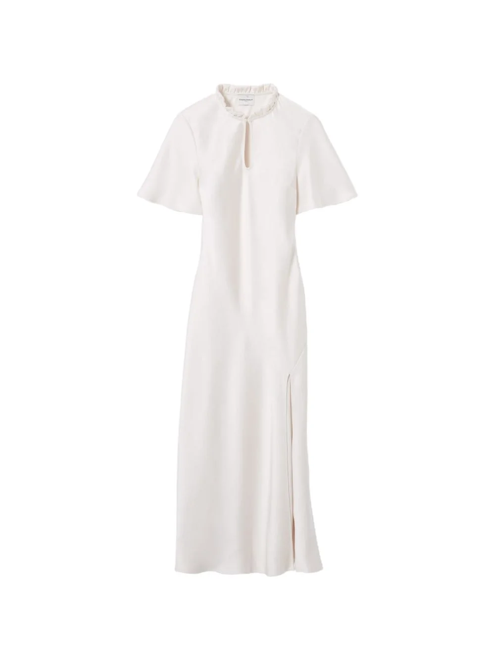 ruffled keyhole midi dress - 1