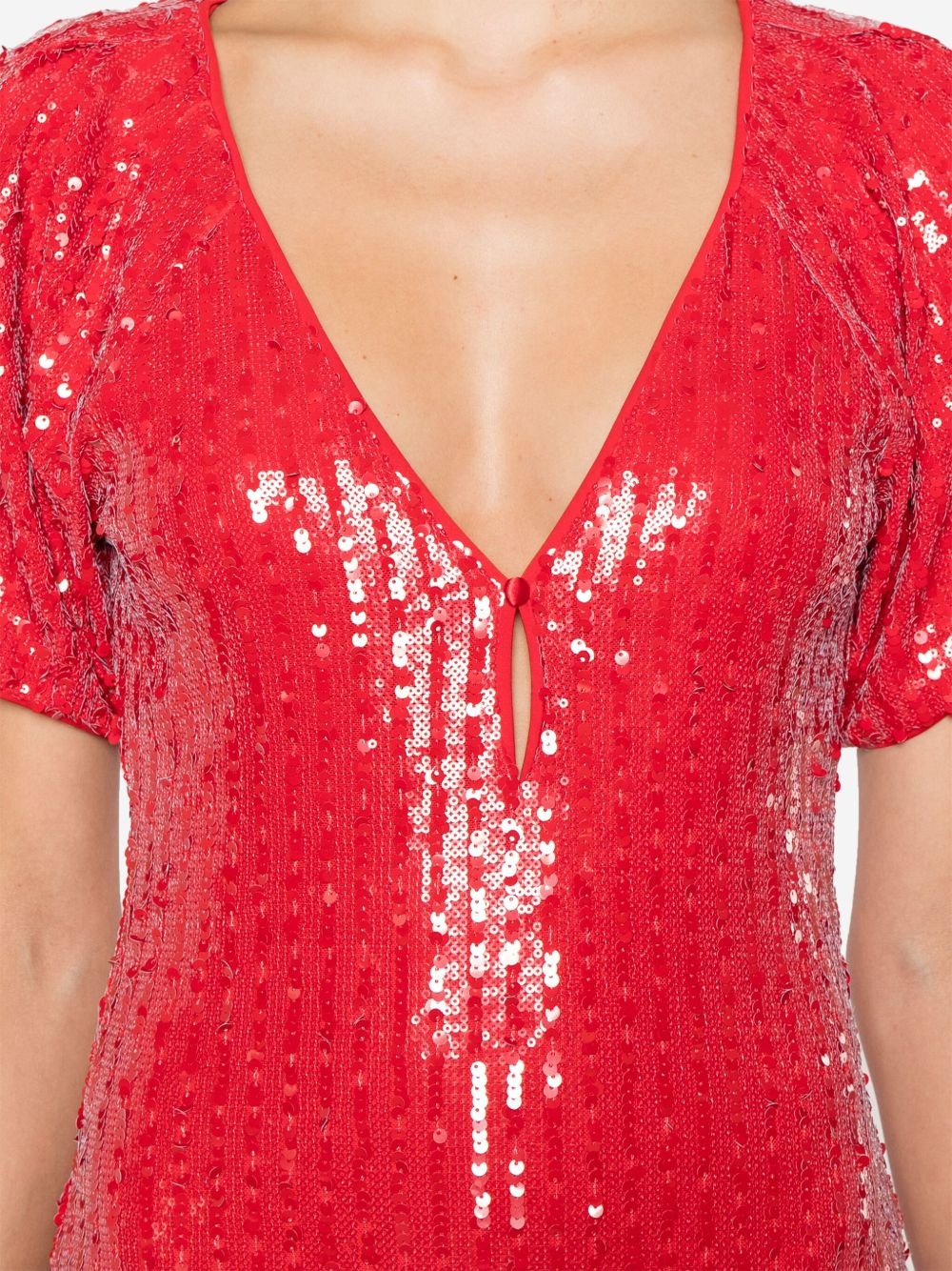 sequins V-neck midi dress - 5
