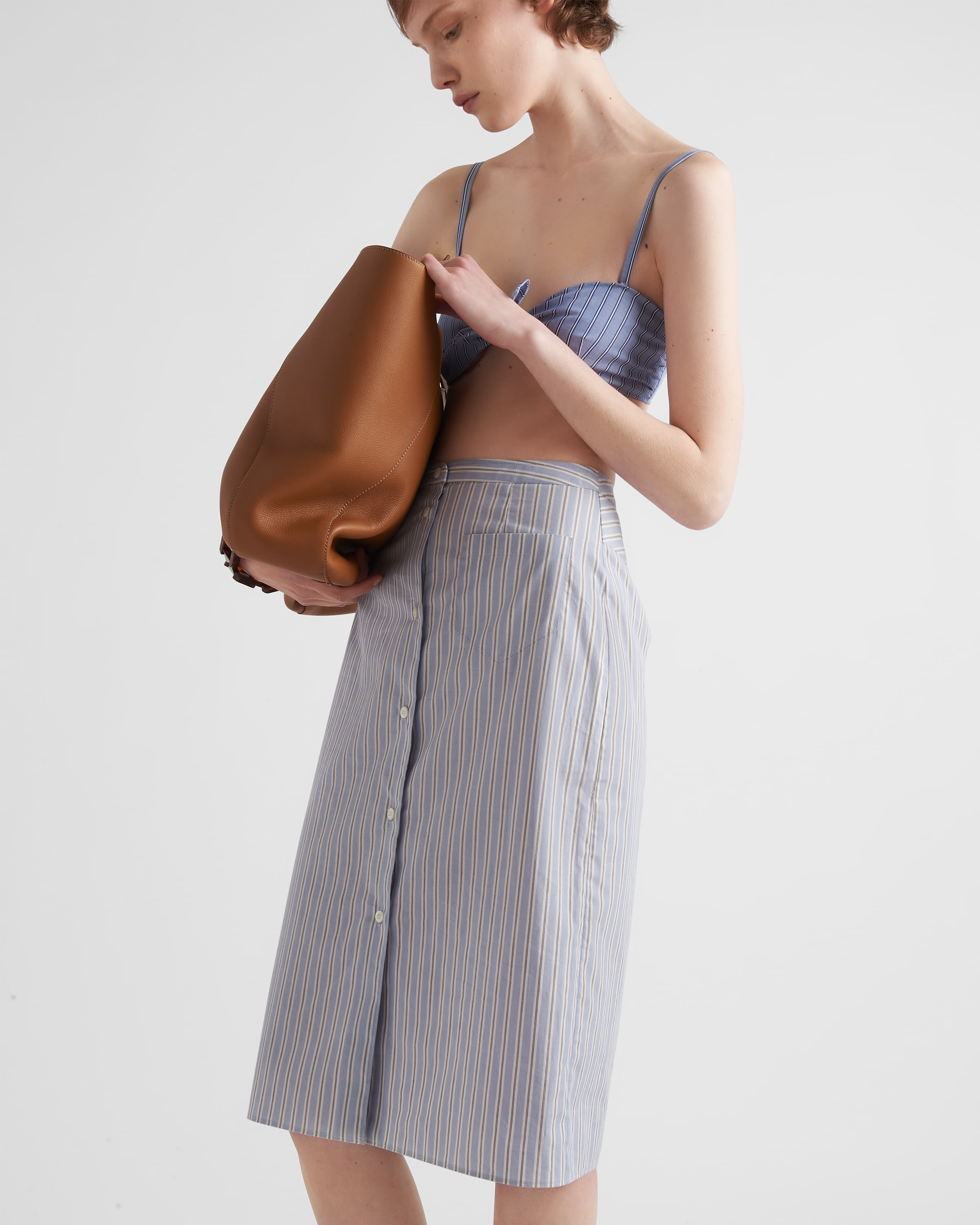 Prada スカート Striped poplin skirt 関税込 Prada Striped poplin skirt | prada | REVERSIBLE