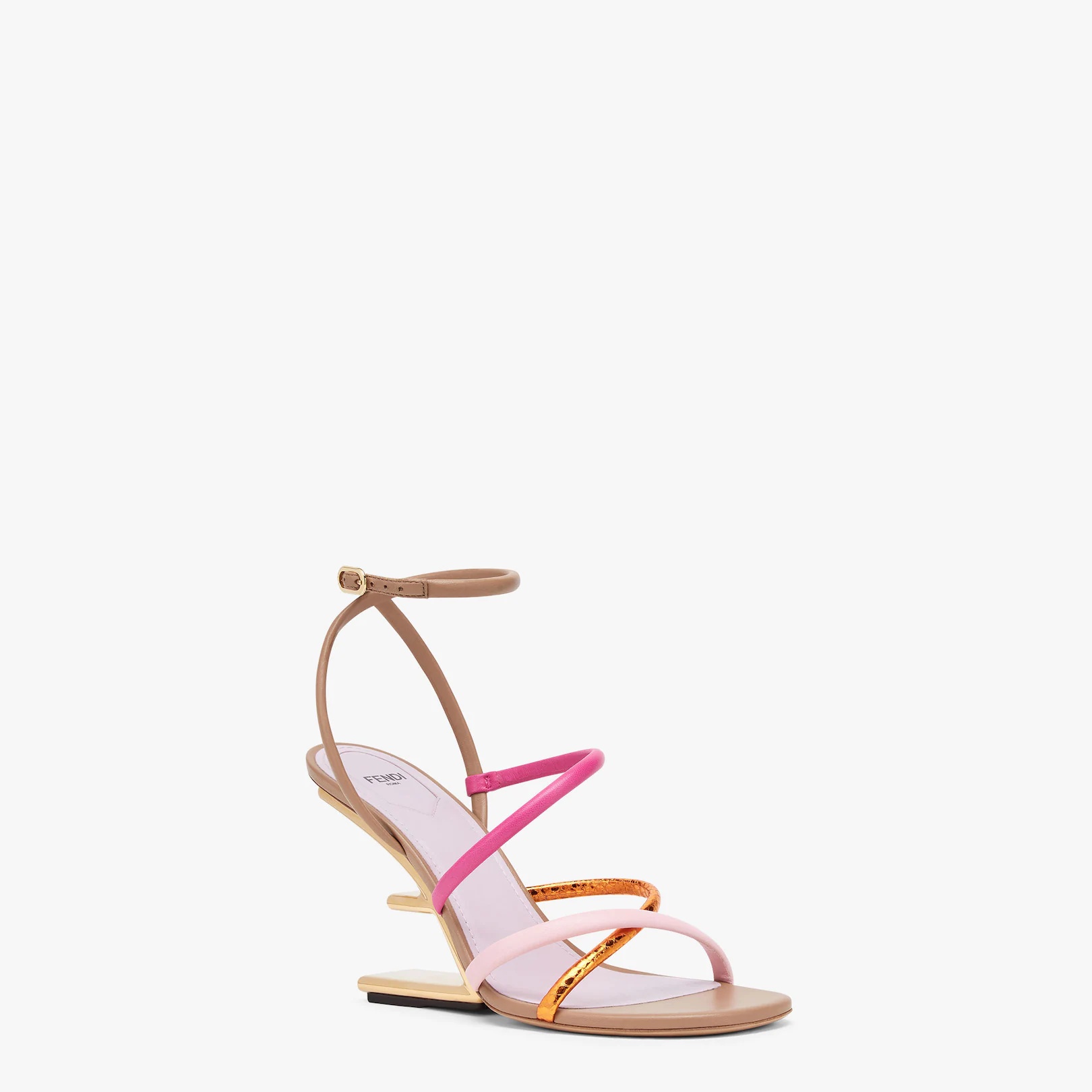 Pink nappa leather high-heeled sandals - 2