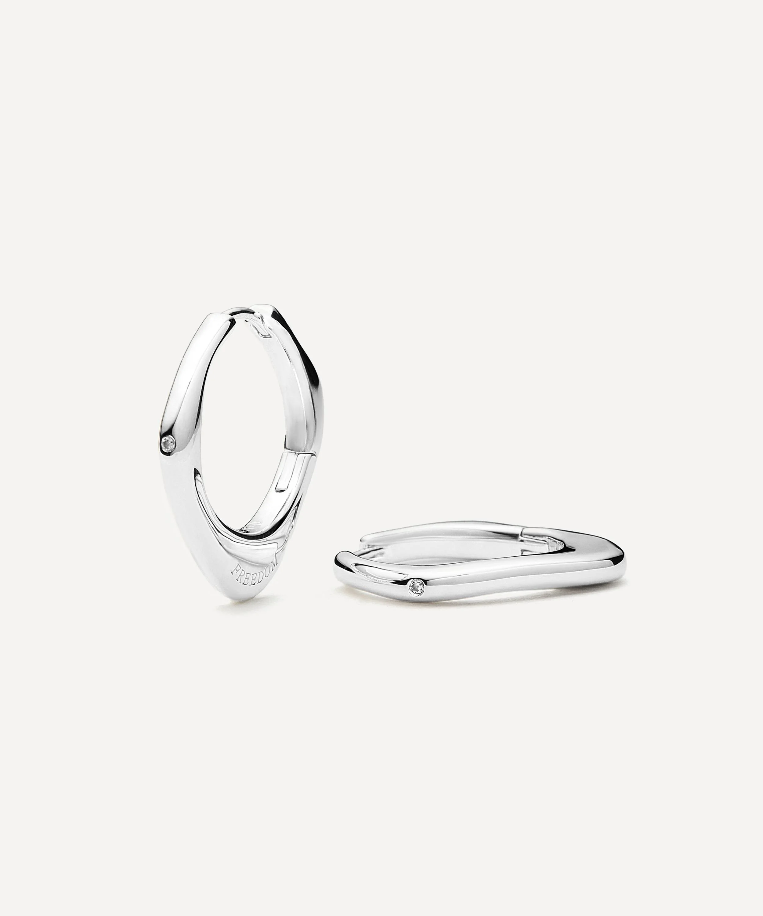 X Harris Reed Silver-Plated Fearless Medium Hoop Earrings - 1